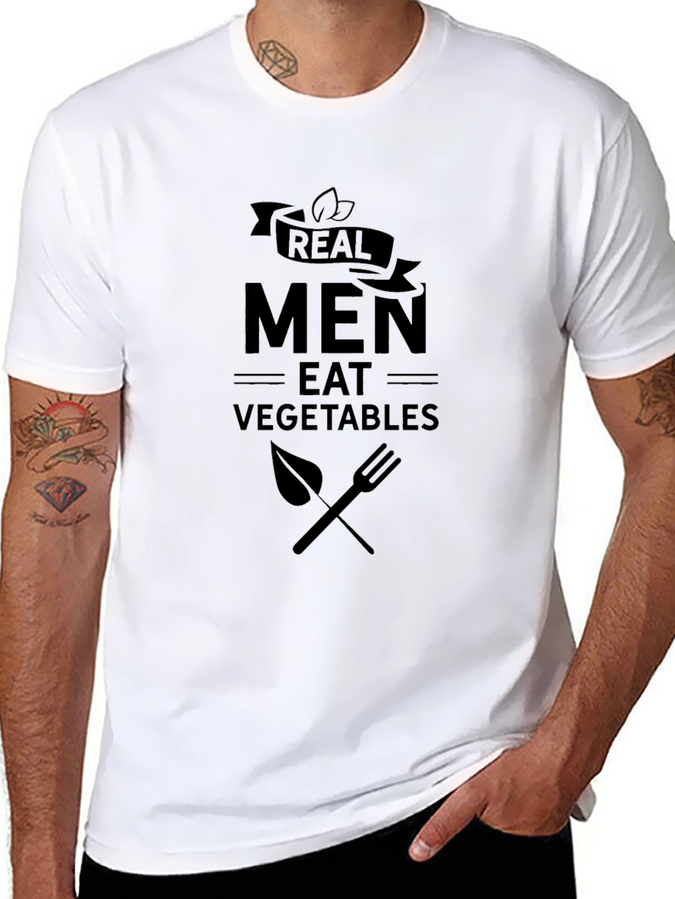 Real Men Eat Vegetables T-Shirt - Vegan Tee