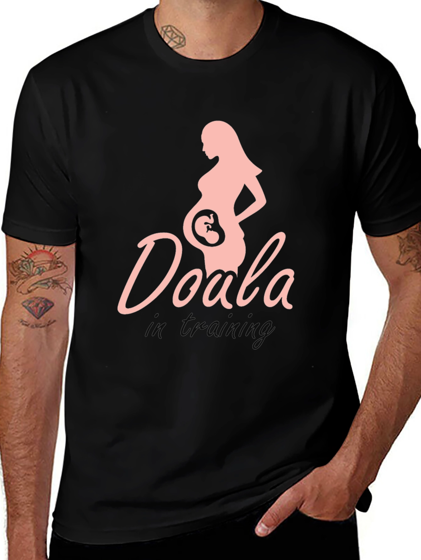 Doula in Training T-Shirt Maternity Design Black