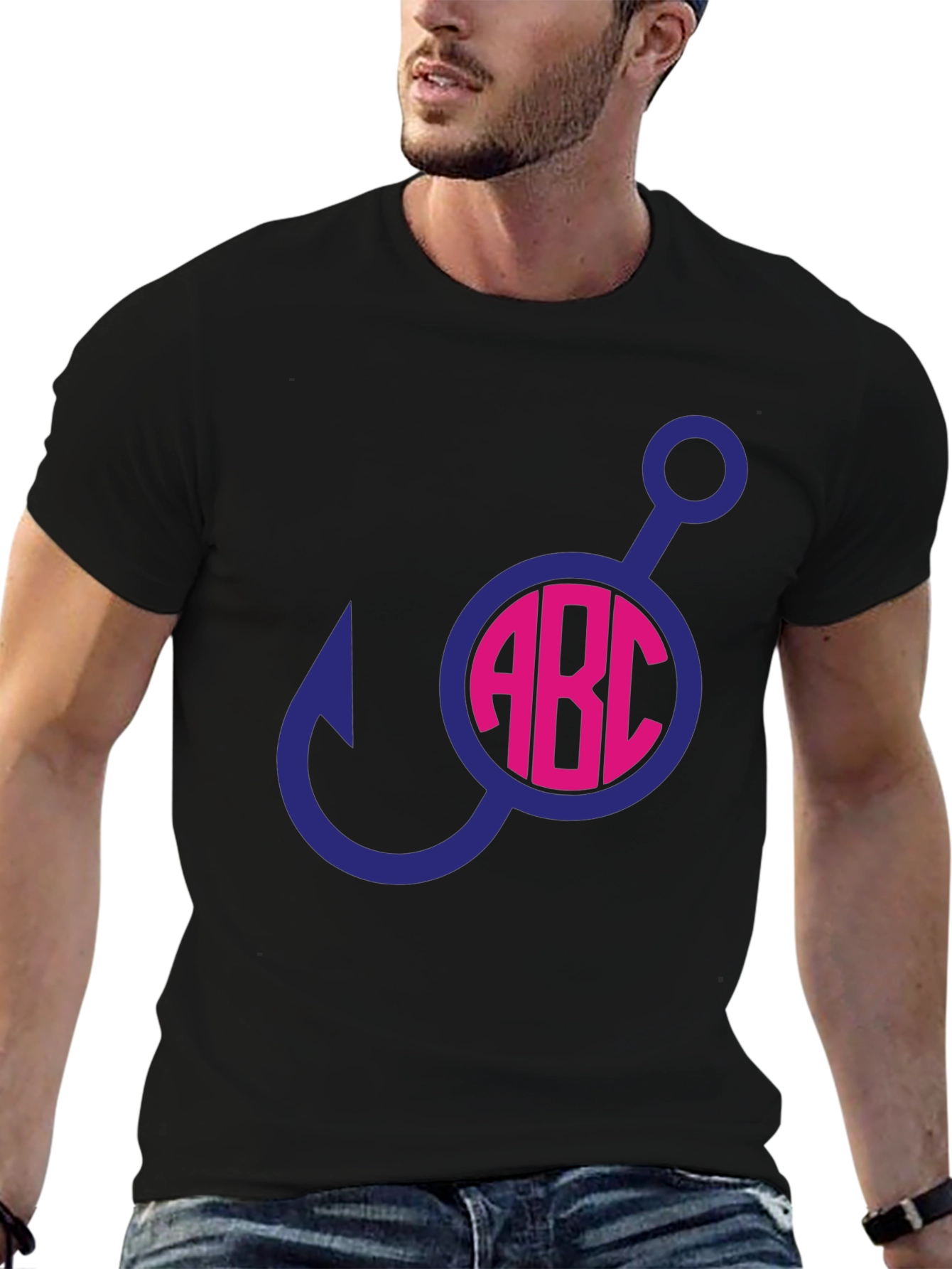 Fishing Hook Initial T-Shirt
