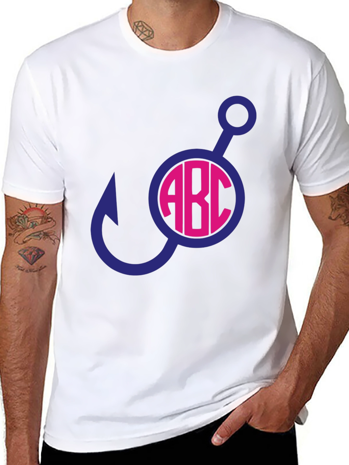 Fishing Hook Initial T-Shirt