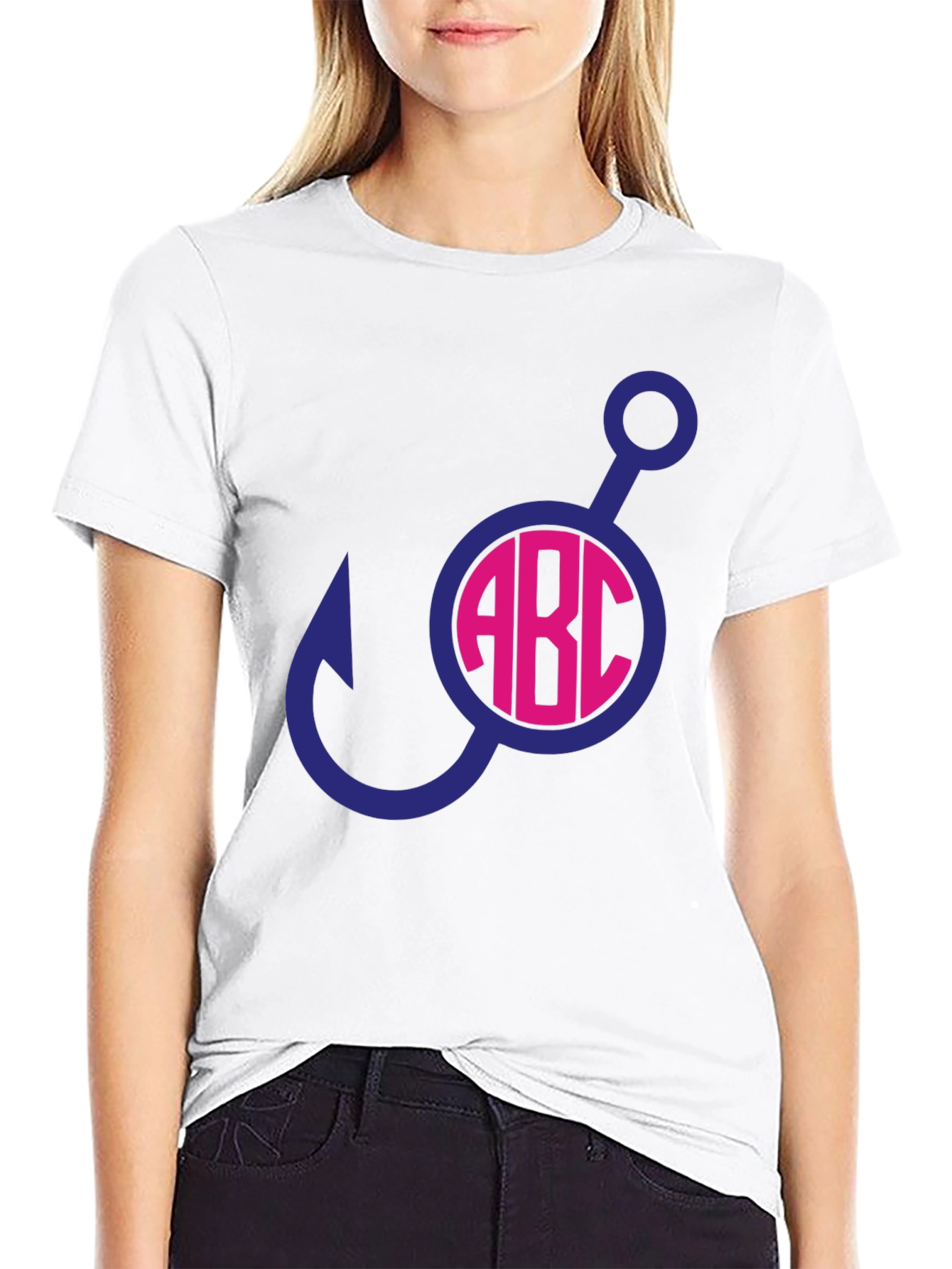 Fishing Hook Initial T-Shirt