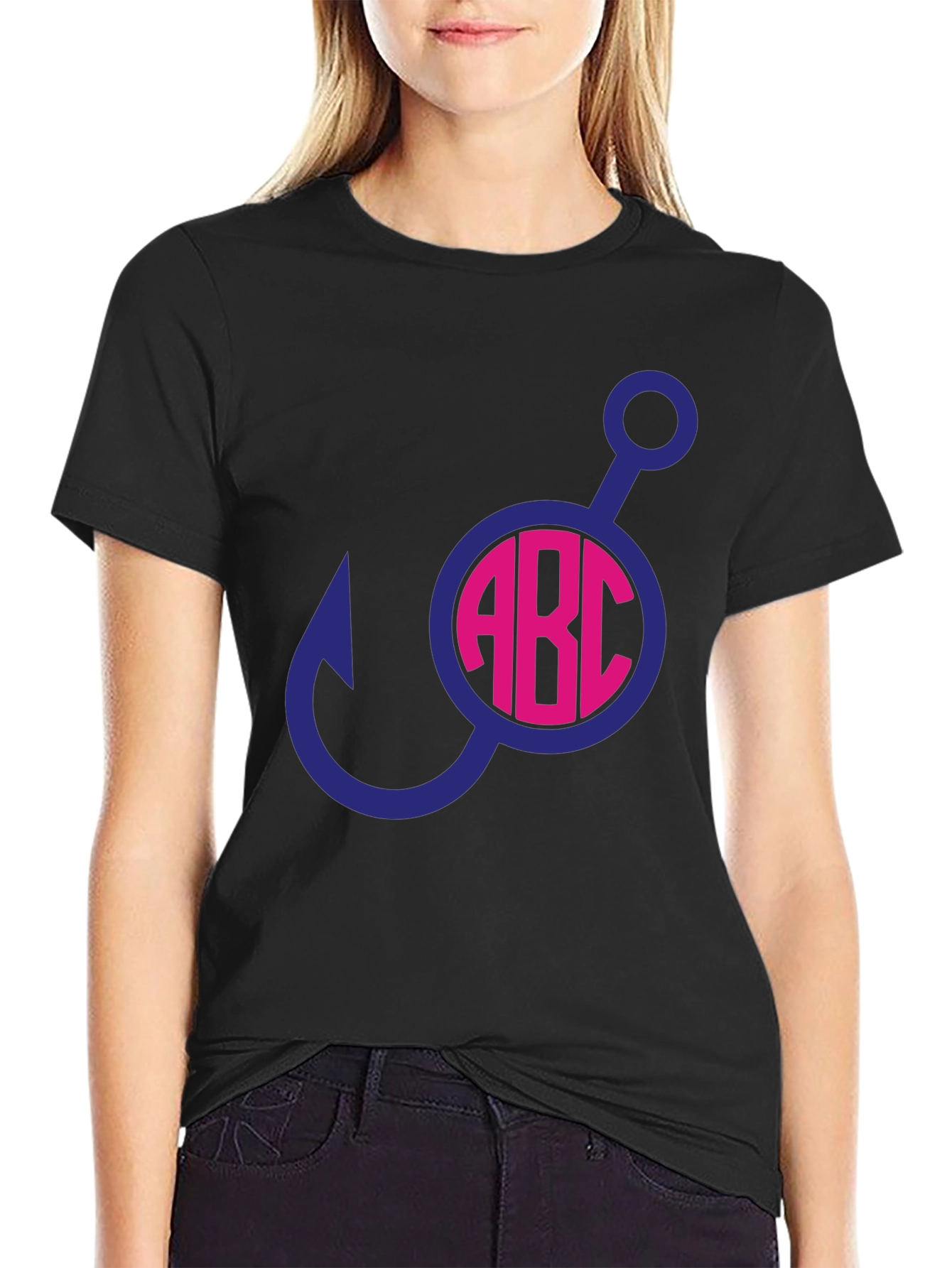 Fishing Hook Initial T-Shirt