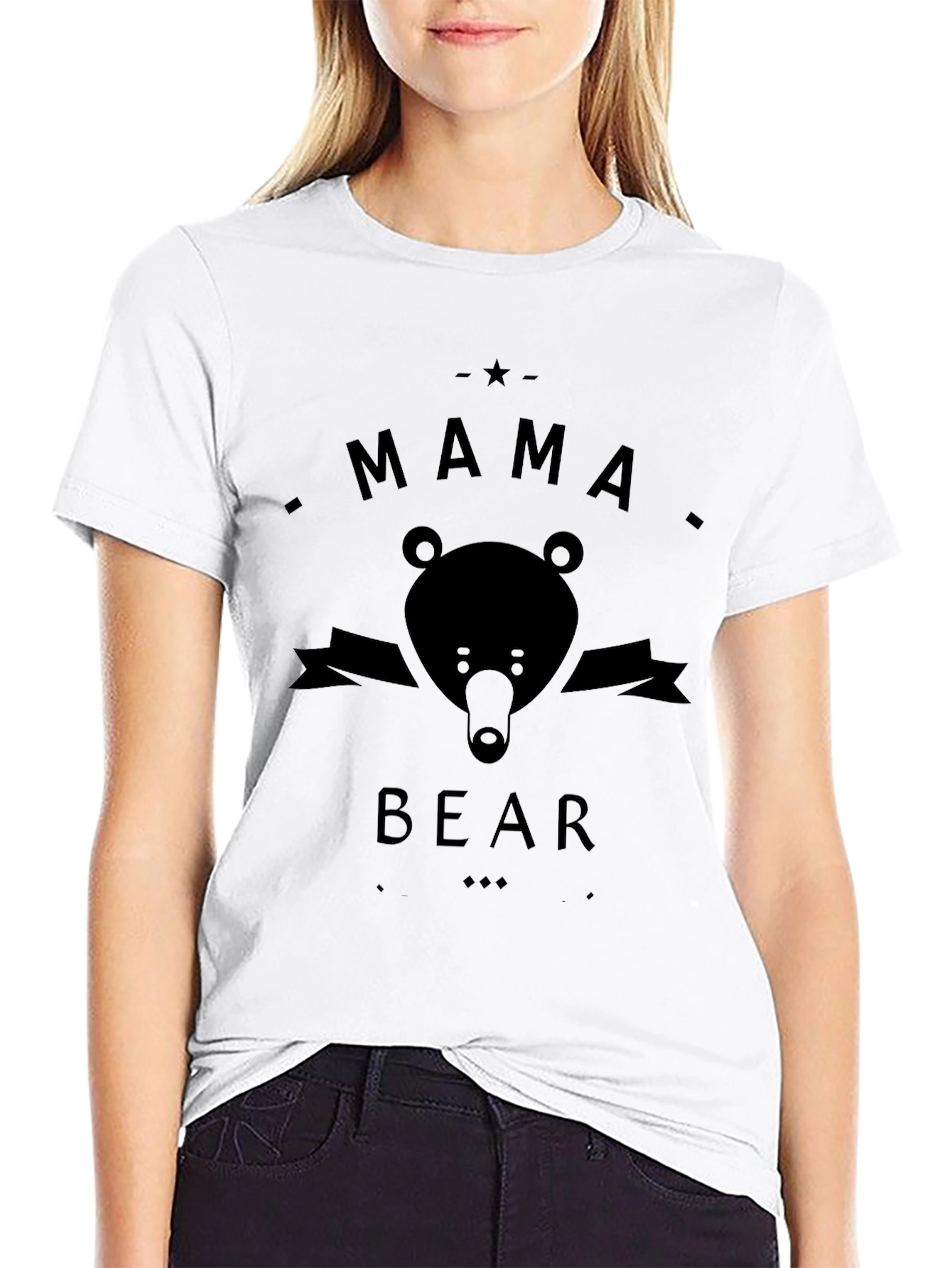 Mama Bear Black Graphic T-Shirt
