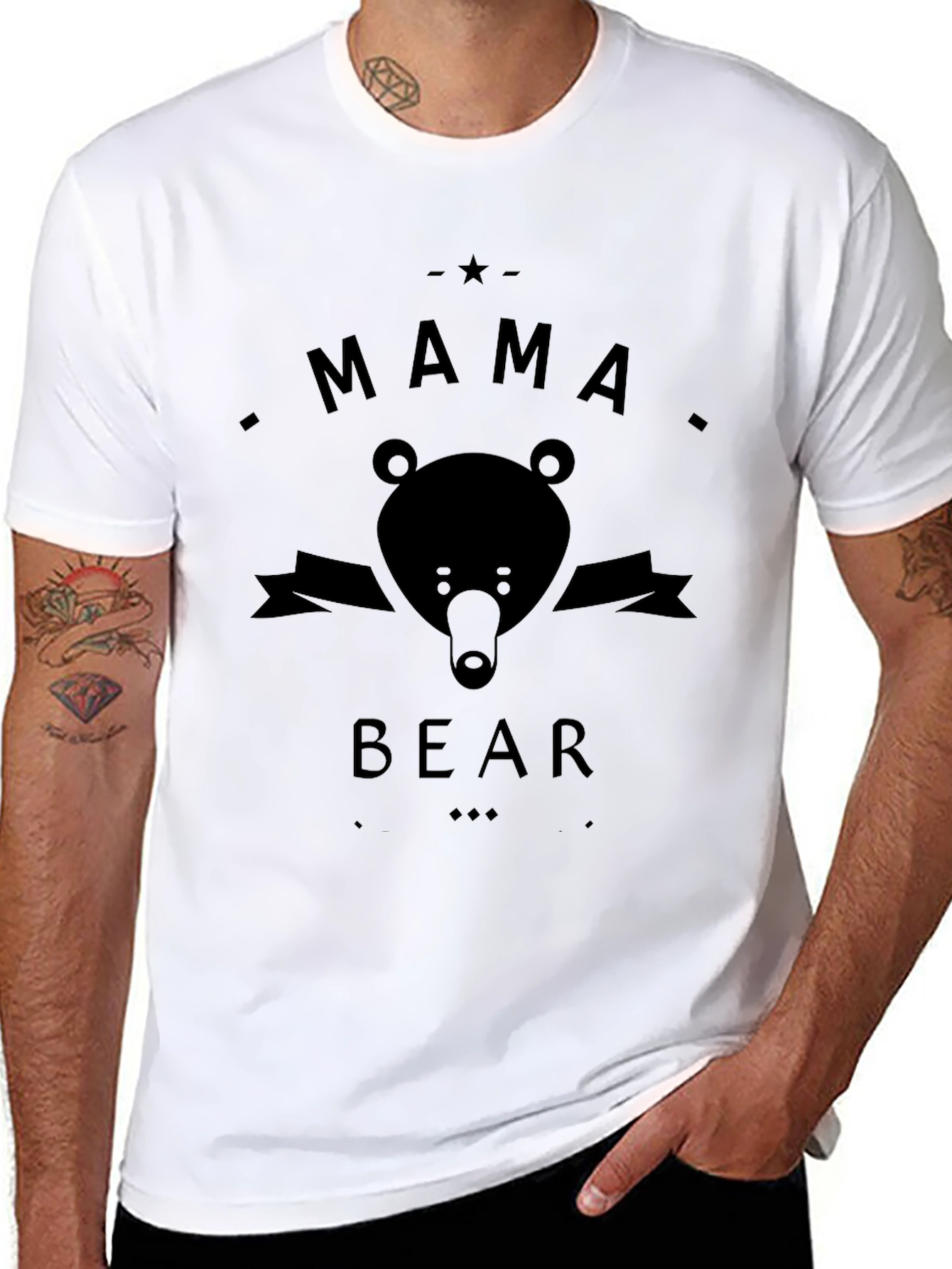 Mama Bear Black Graphic T-Shirt