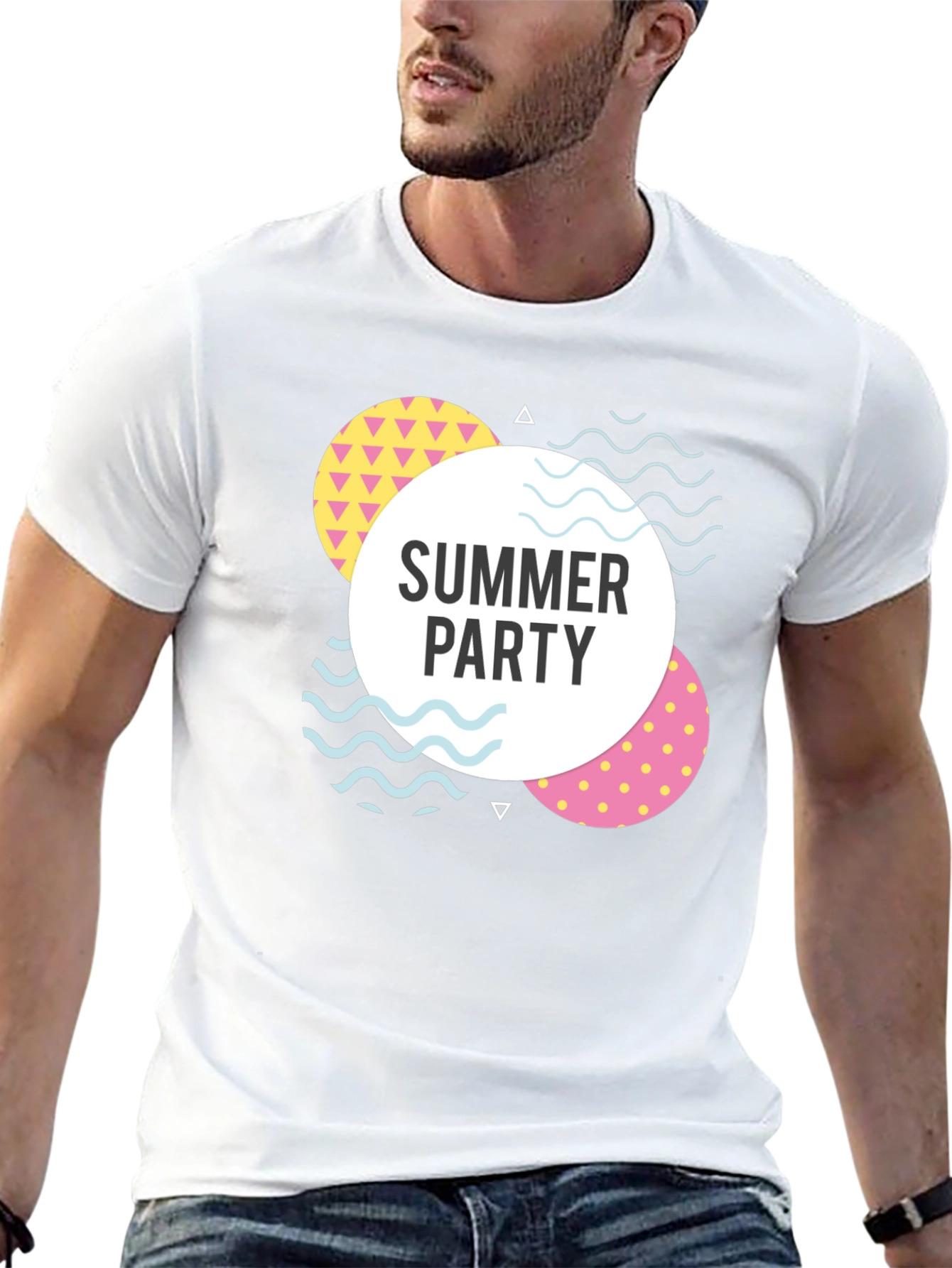 Summer Party Graphic Tee - Black Cotton Casual T-Shirt