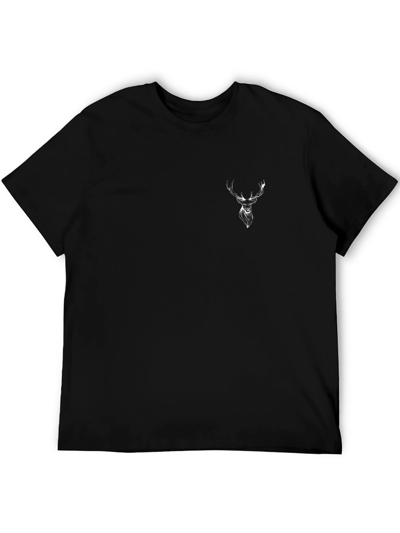 Stylish Black T-Shirt with Deer Graphic