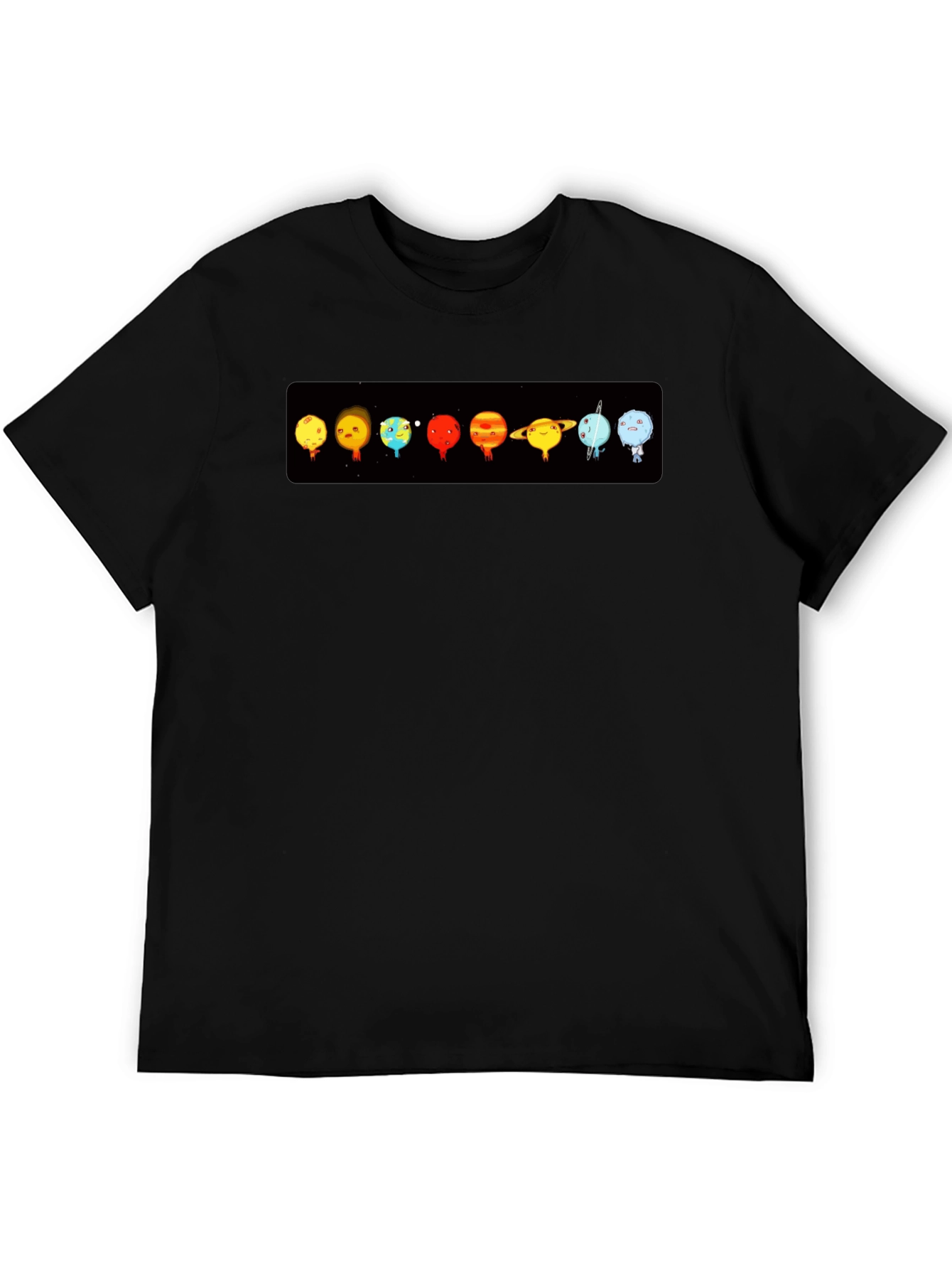 Planets Graphic Print Black T-Shirt