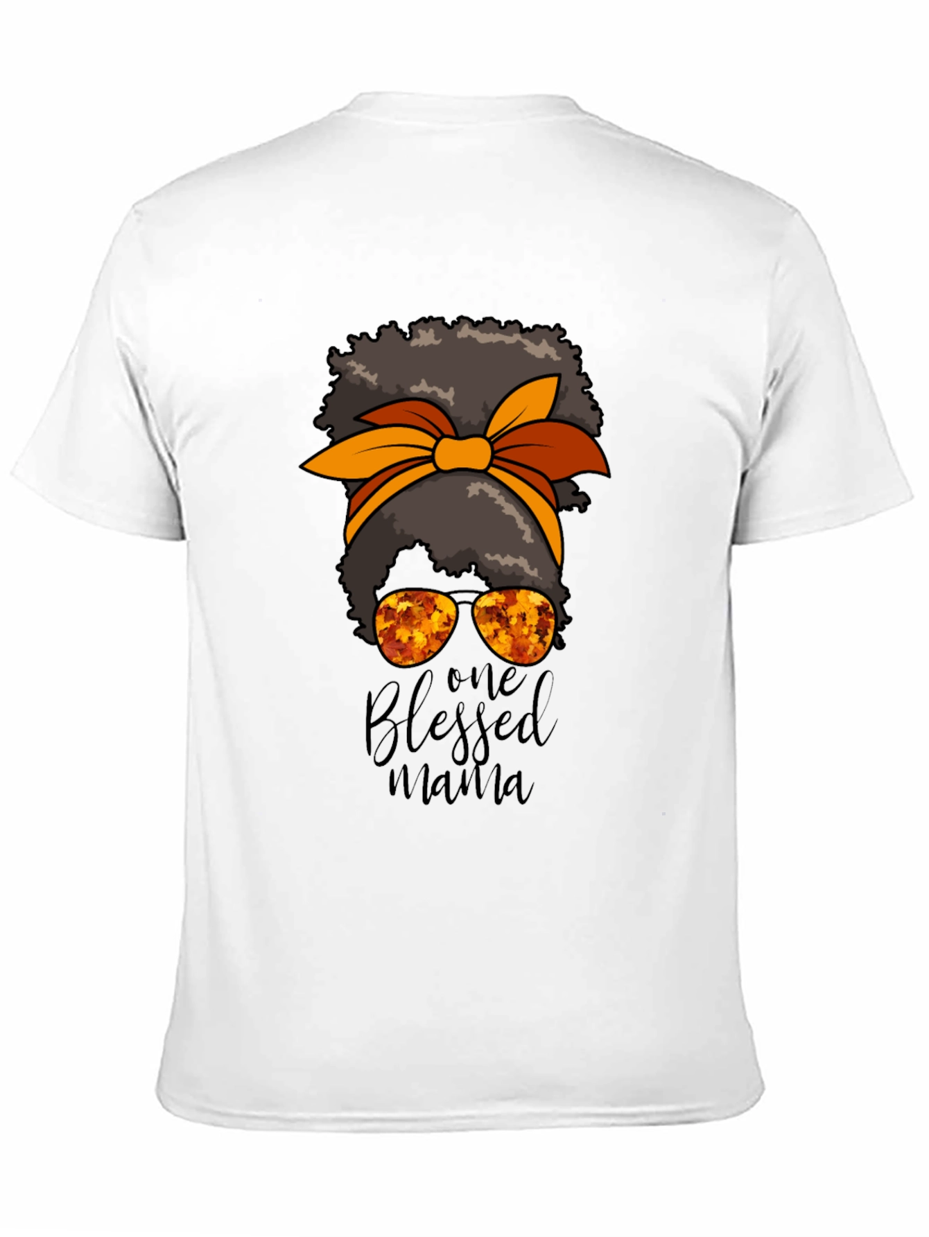 Blessed Mama Messy Bun Graphic Tee - Autumn Style