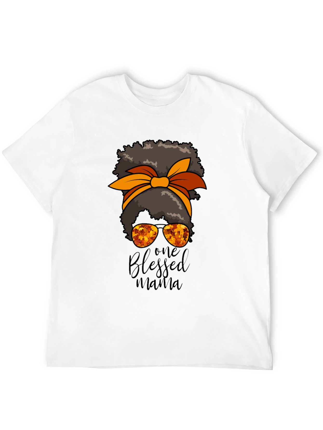 Blessed Mama Messy Bun Graphic Tee - Autumn Style