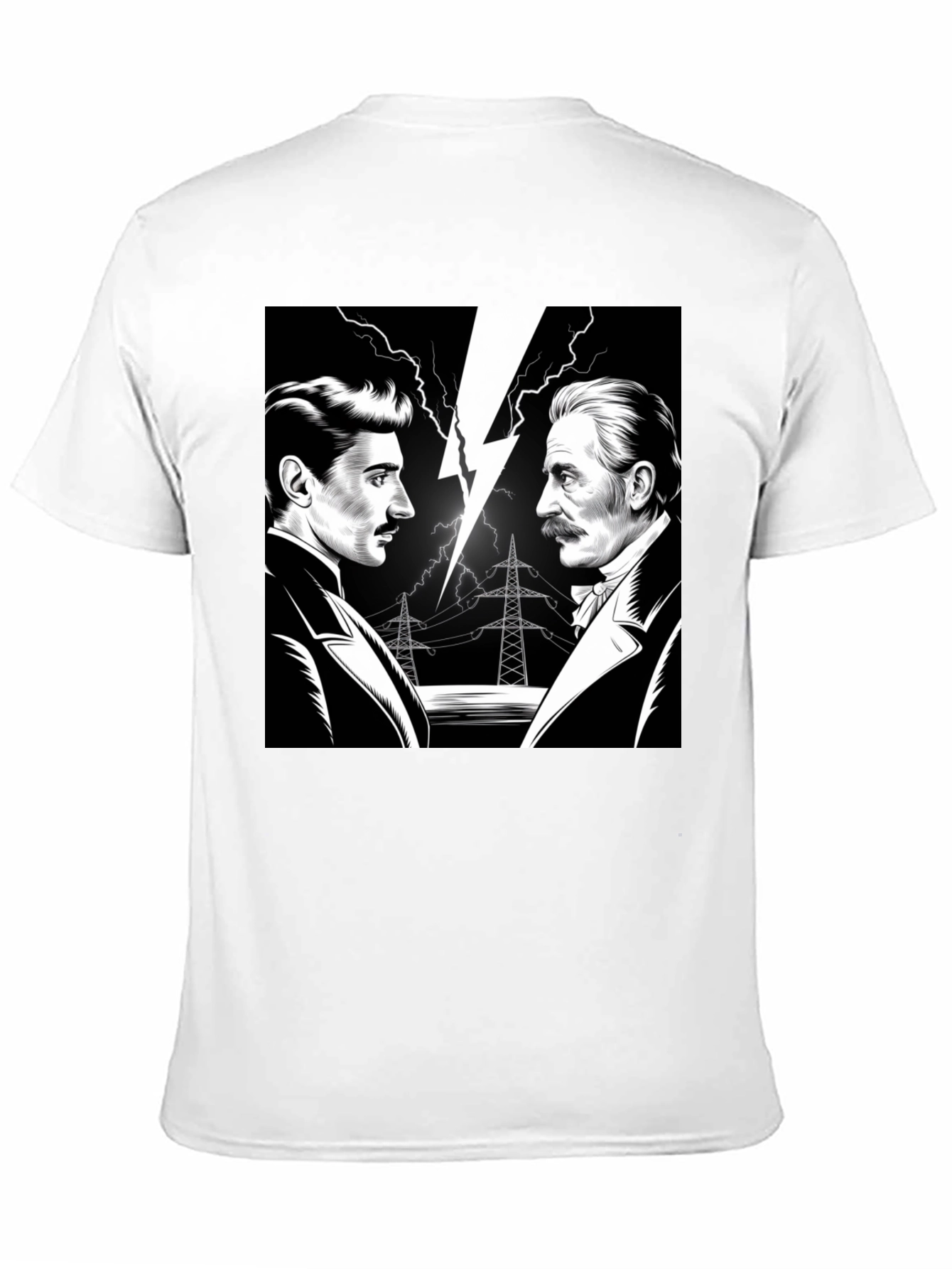 Tesla vs Edison Mens Black Graphic T-Shirt