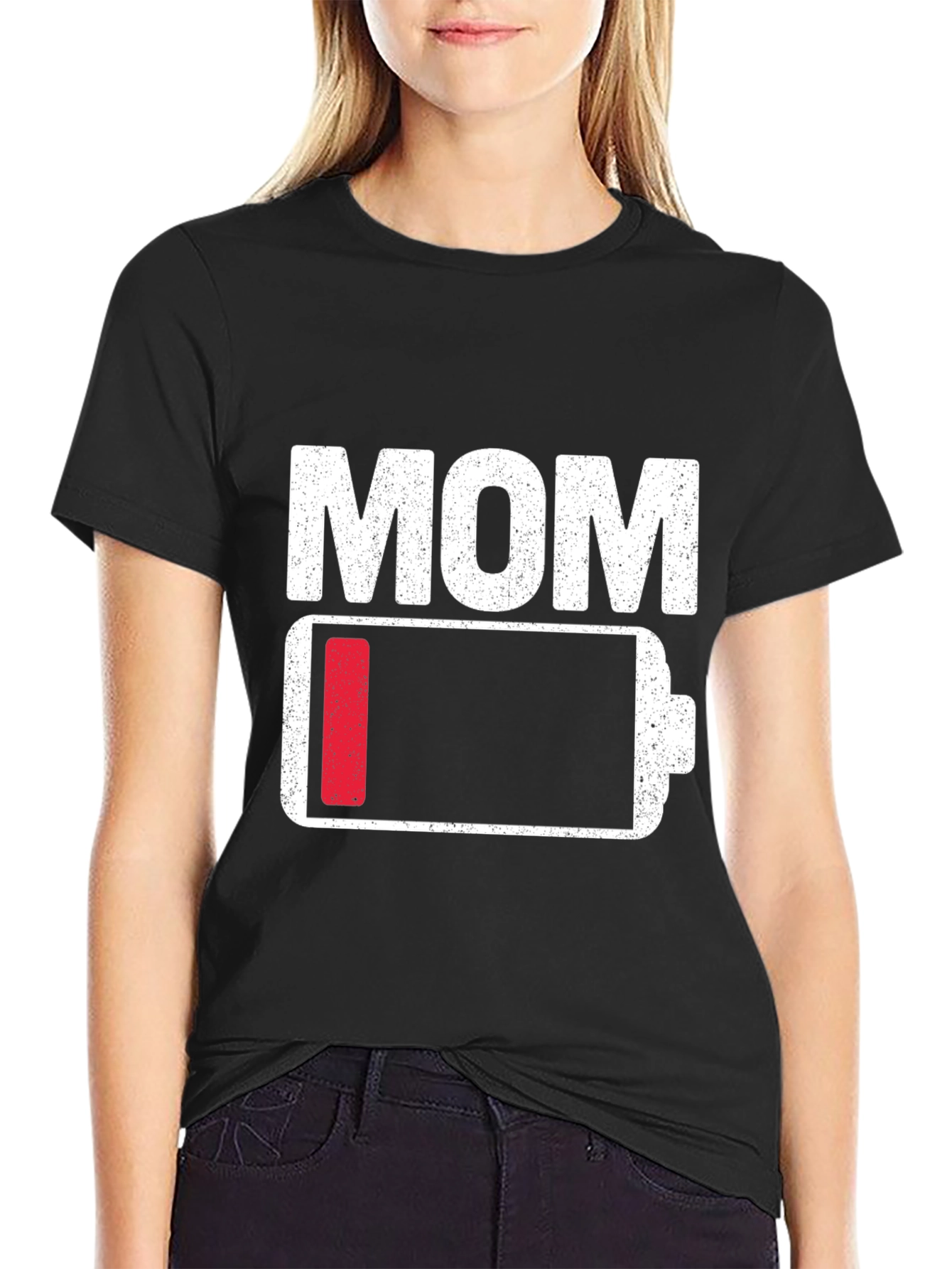 Mom Low Battery T-Shirt - Funny Mothers Day Gift