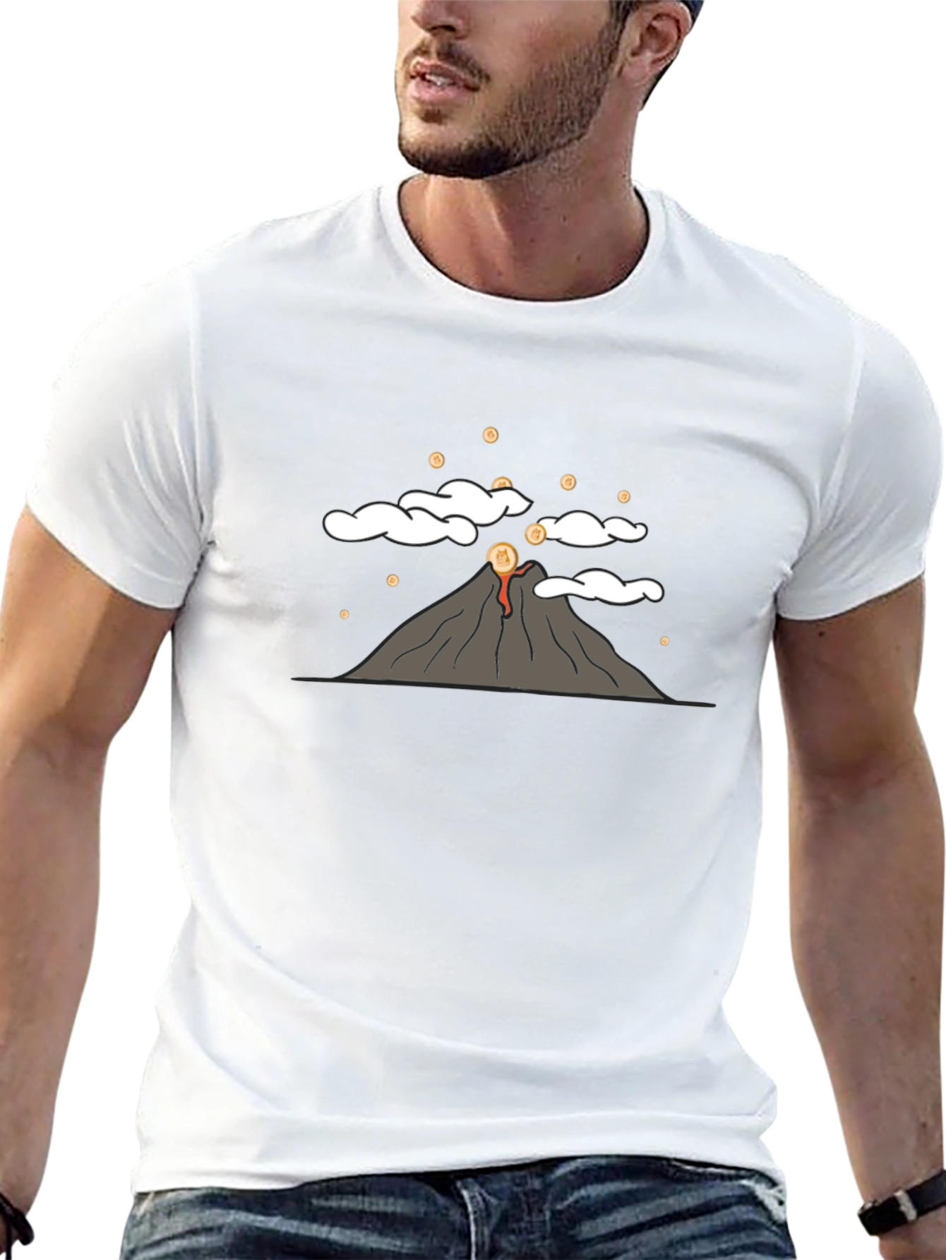Volcano Coin T-Shirt - Erupting Style