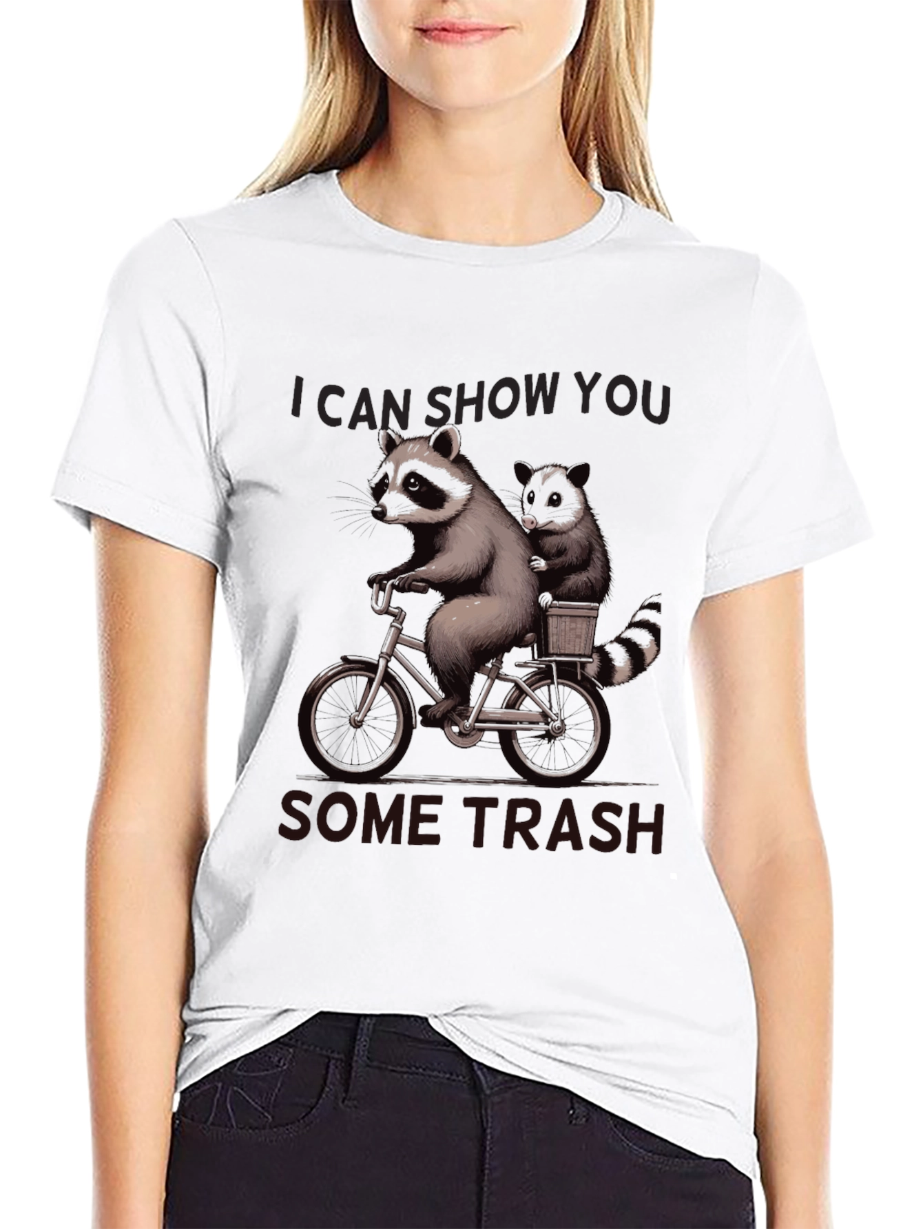 Raccoon Bike Ride Graphic T-Shirt