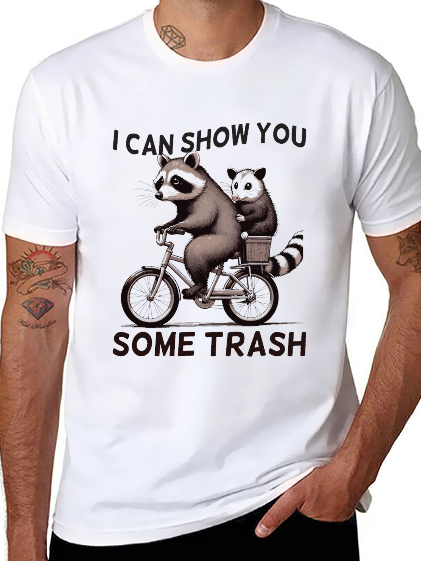 Raccoon Bike Ride Graphic T-Shirt
