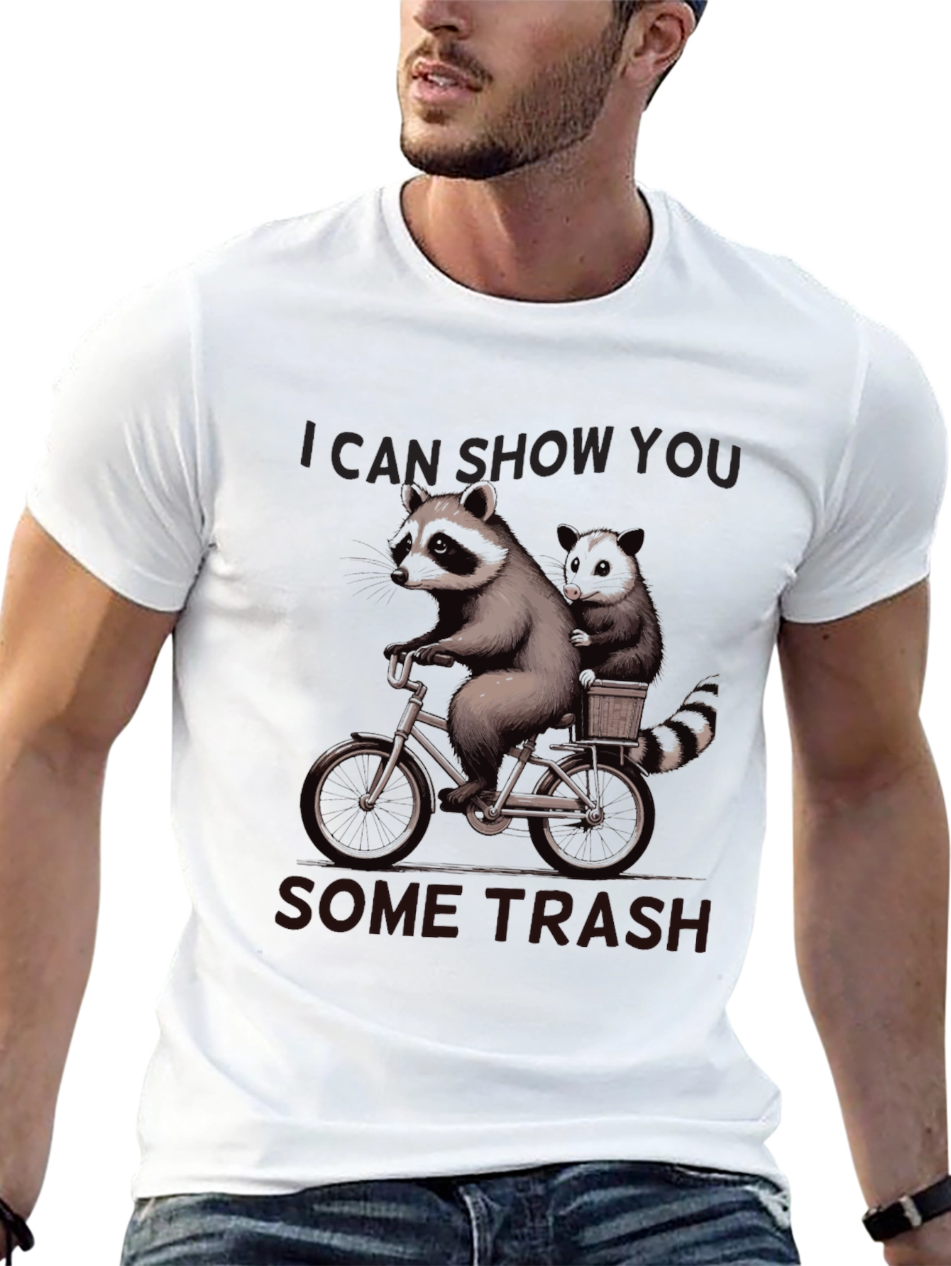 Raccoon Bike Ride Graphic T-Shirt