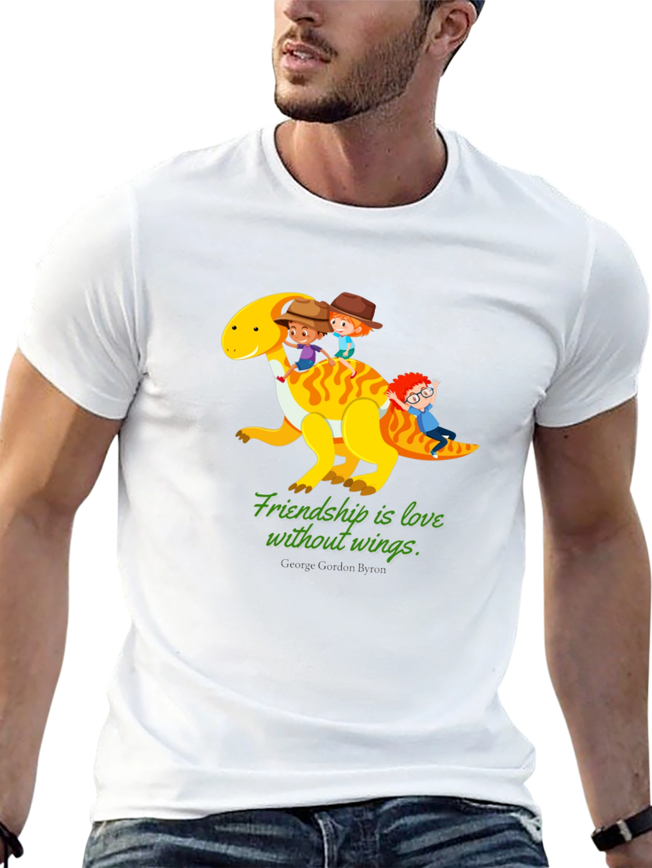 Friendship Dinosaur Kids Black Graphic T-Shirt