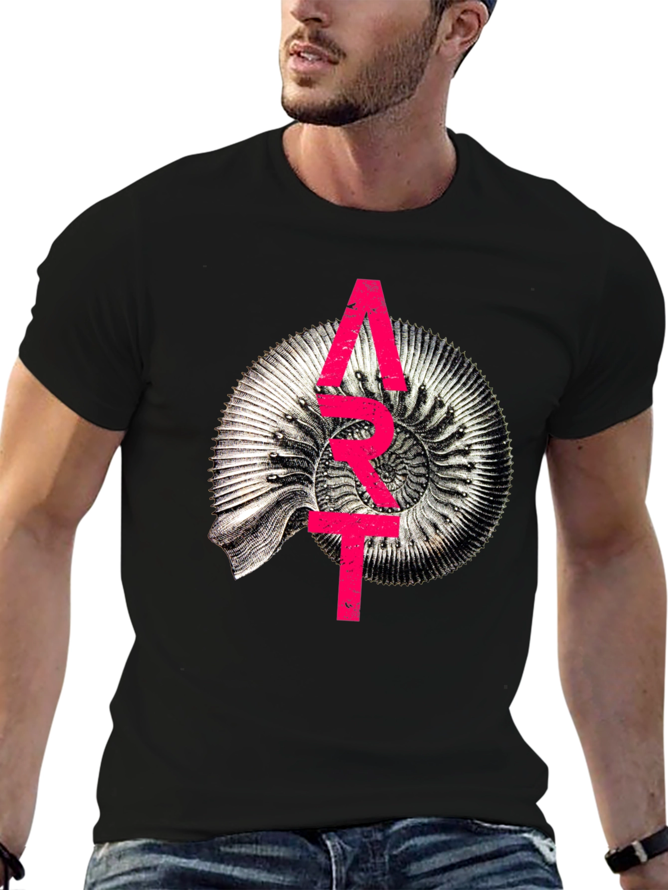 Abstract Fossil Graphic T-Shirt - Unique Design