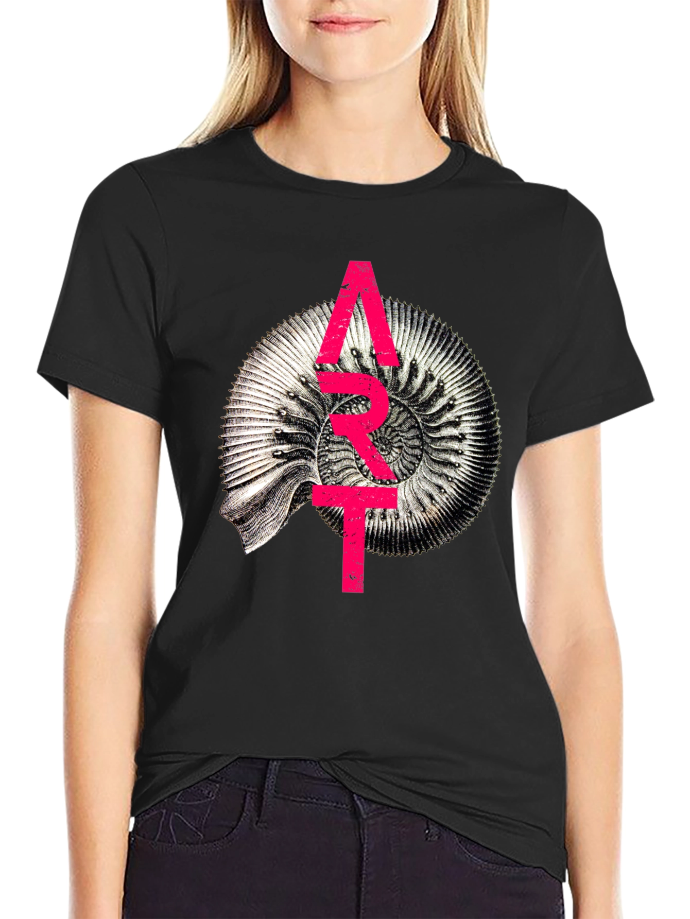 Abstract Fossil Graphic T-Shirt - Unique Design