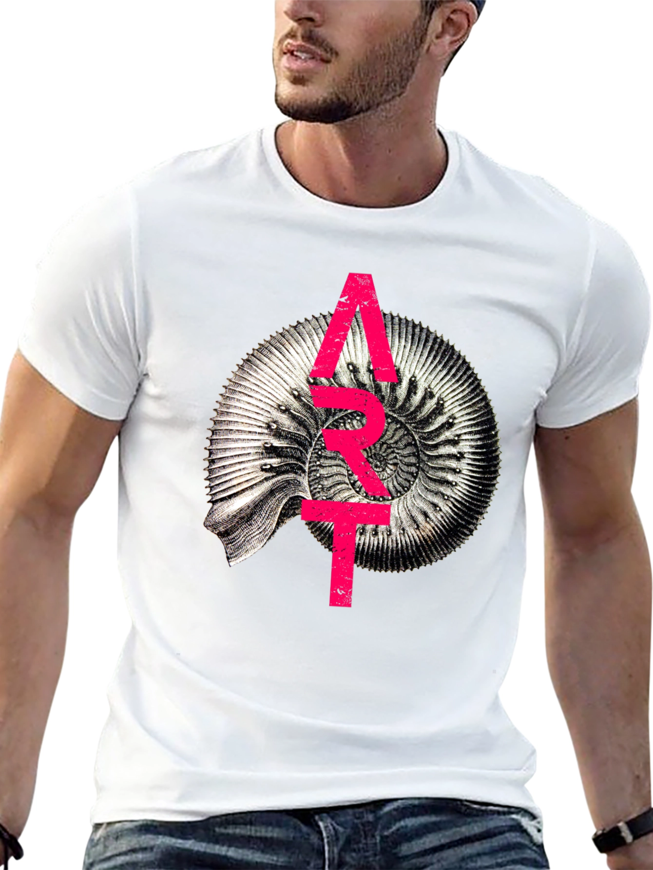 Abstract Fossil Graphic T-Shirt - Unique Design