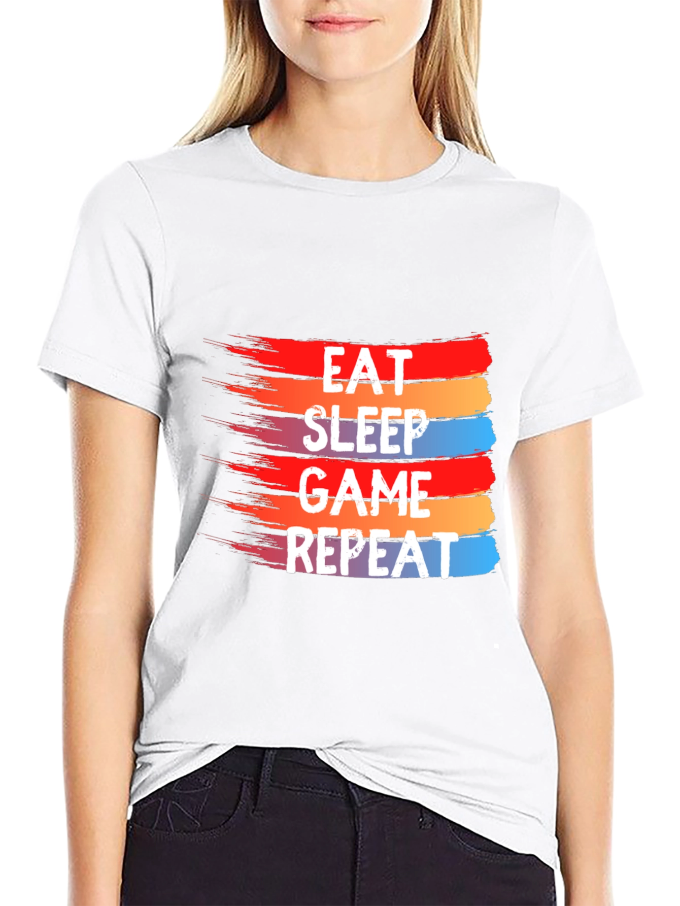 Eat Sleep Game Repeat Graphic Tee - Gamer T-Shirt