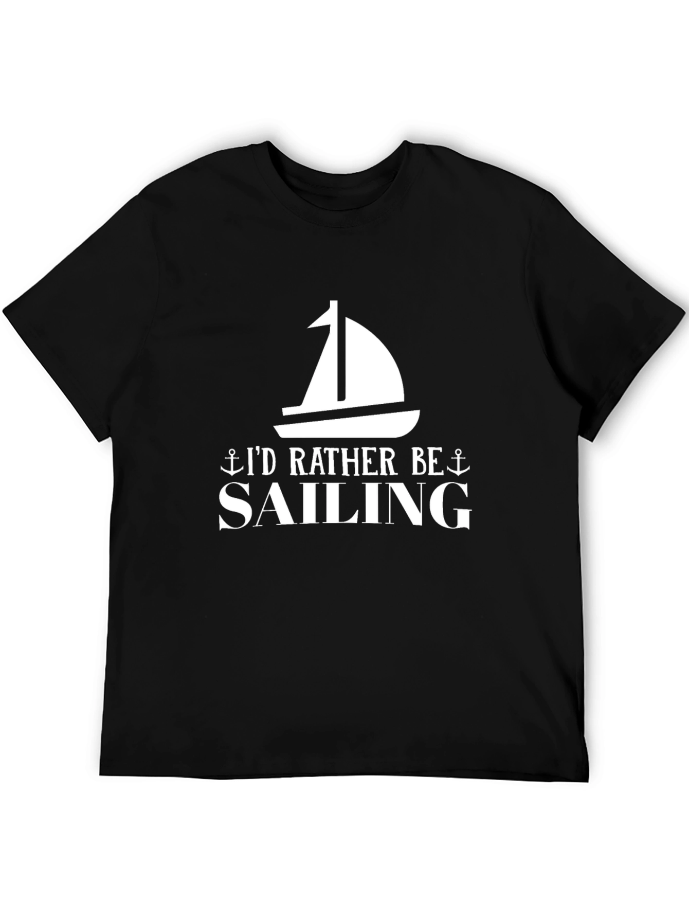 Sailing Graphic T-Shirt -  Black Cotton Tee