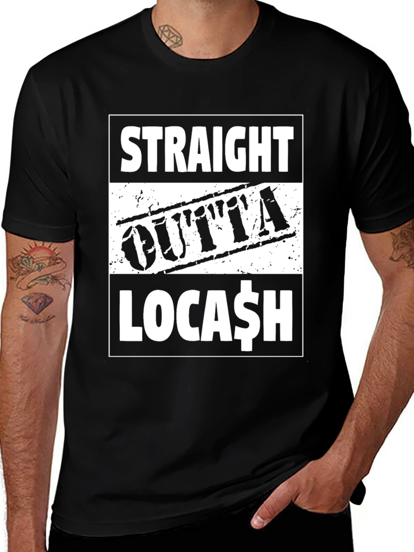 Straight Outta Locash Black Graphic Tee