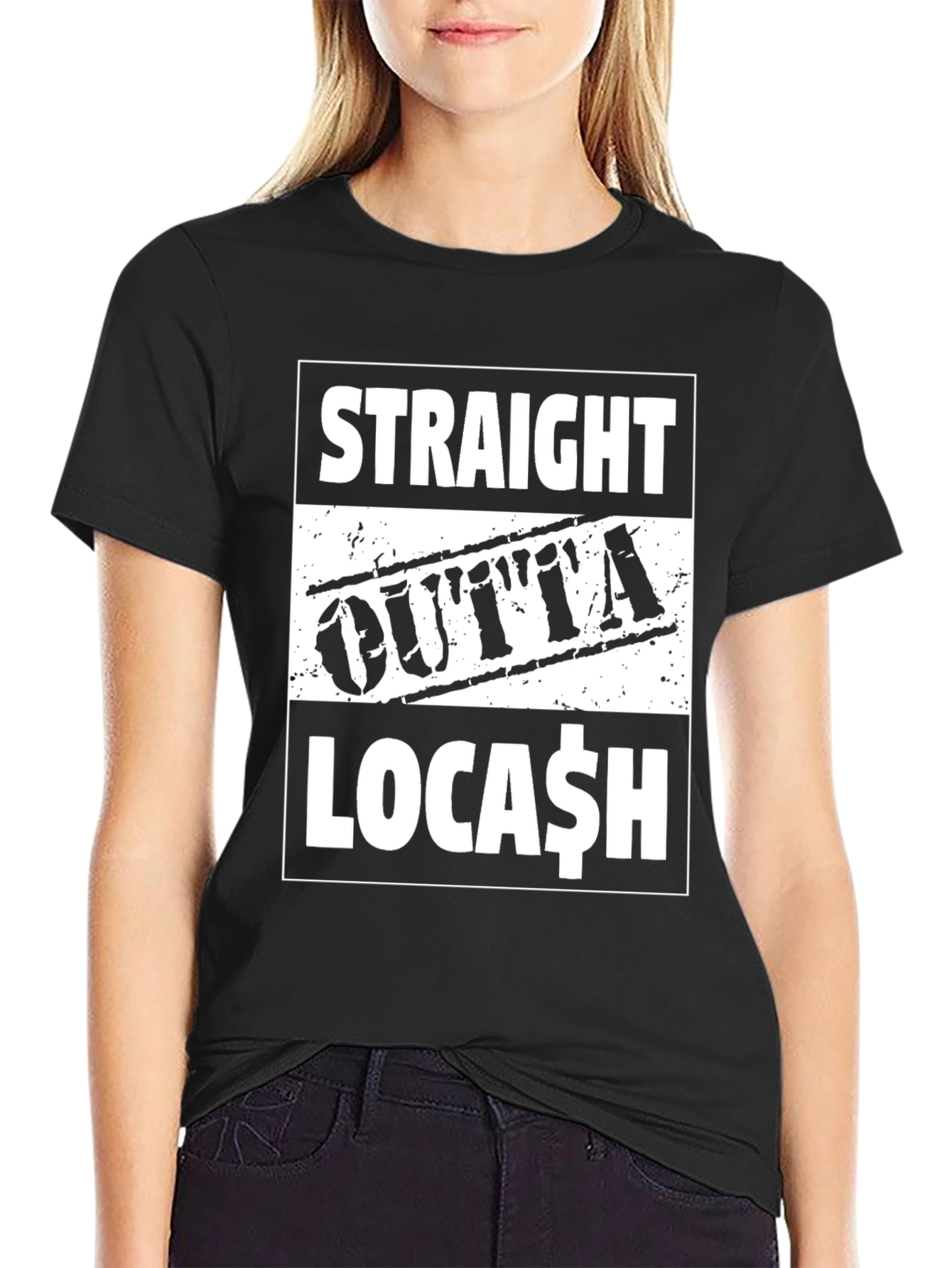 Straight Outta Locash Black Graphic Tee