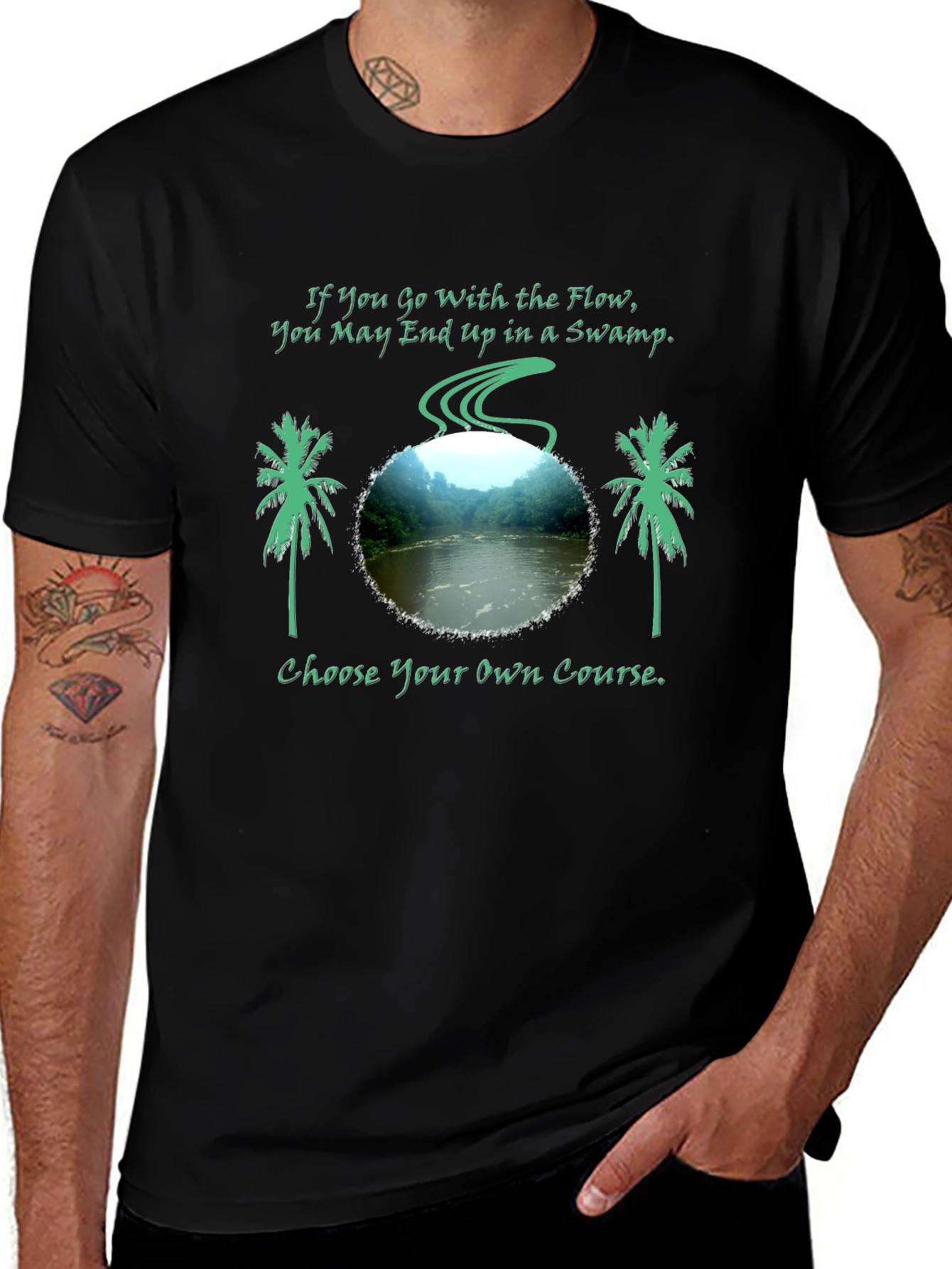Swamp Flow Mens Graphic Tee - Choose Your Course