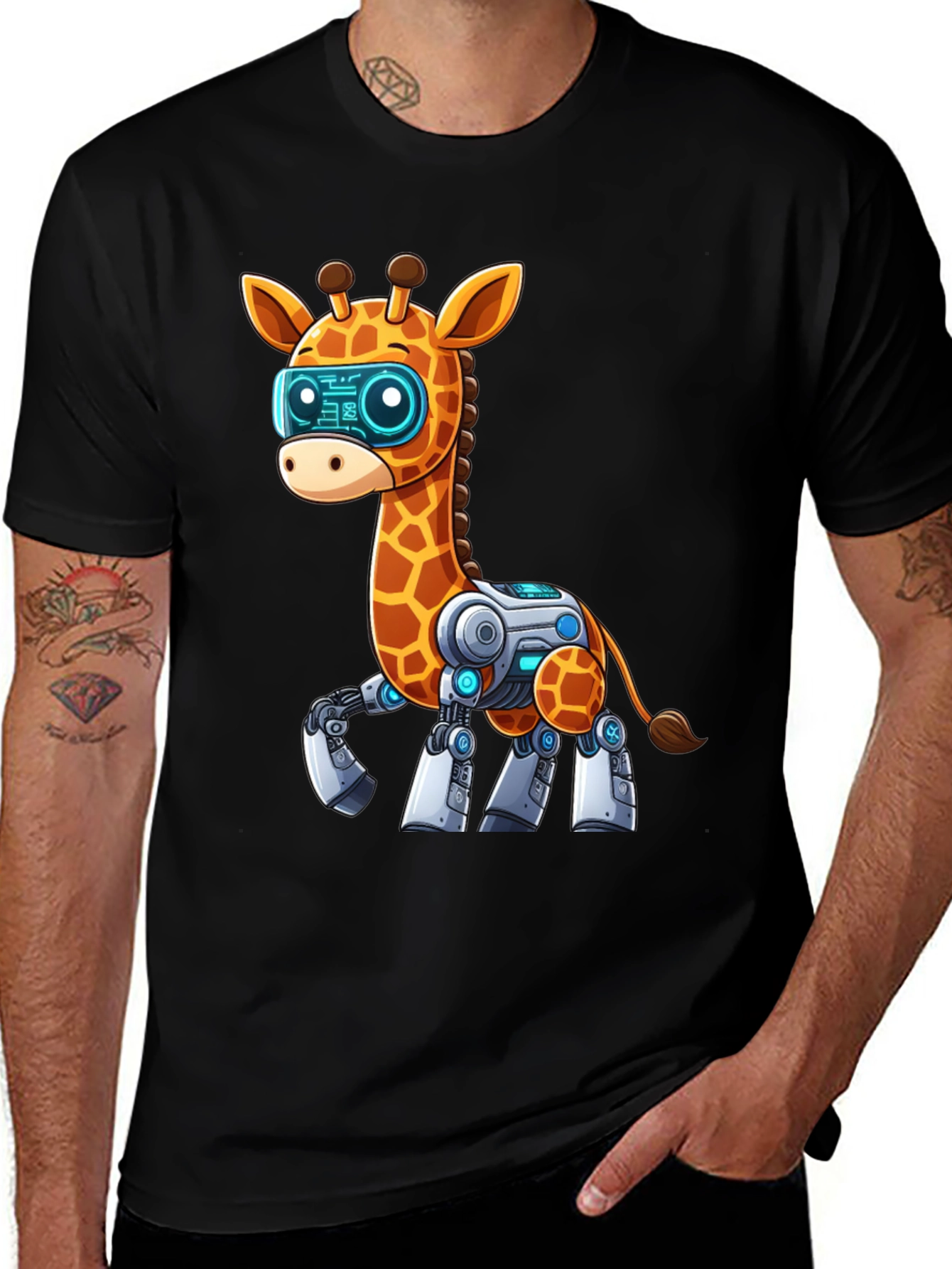 Robot Giraffe Graphic Tee