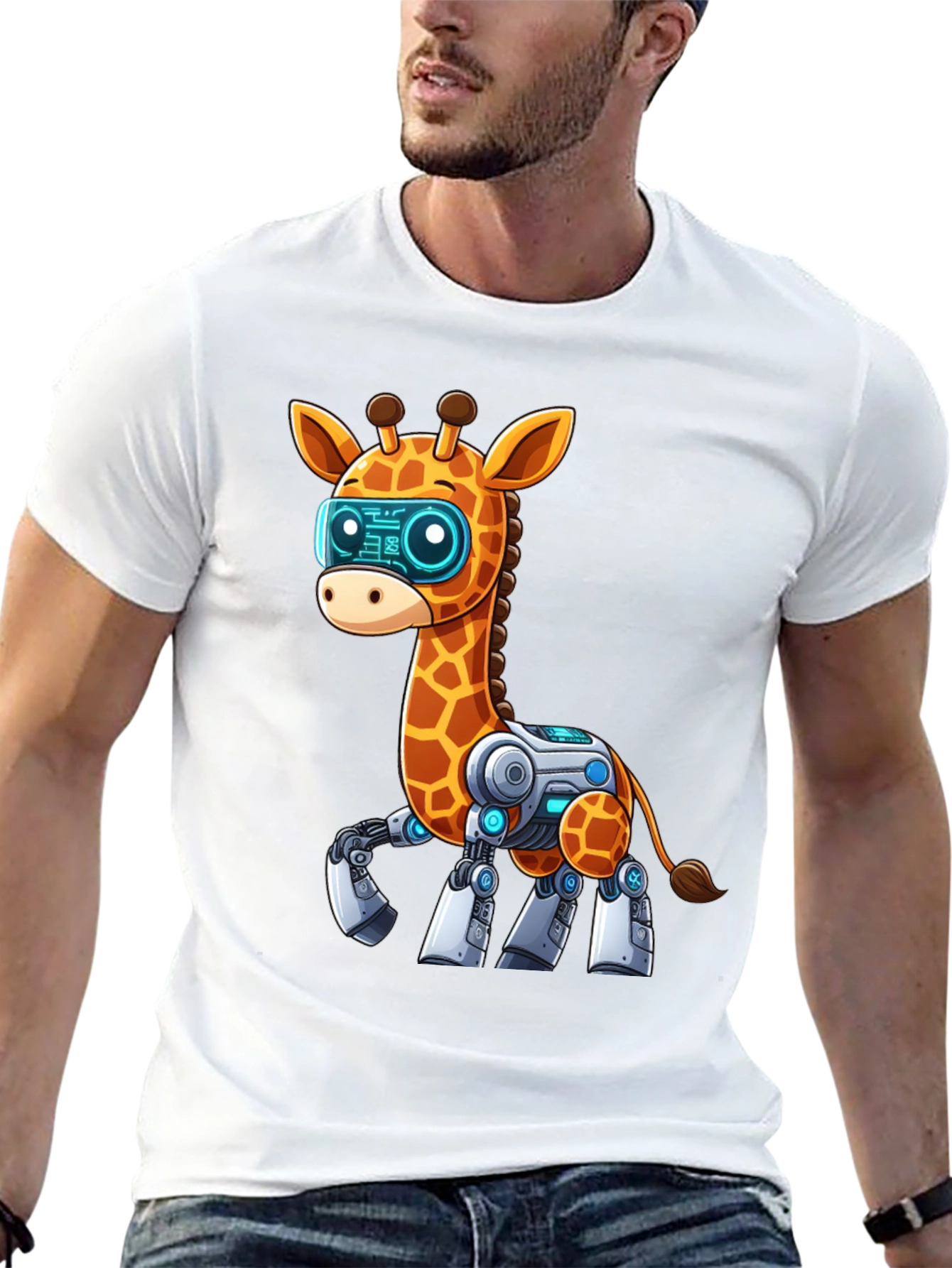 Robot Giraffe Graphic Tee