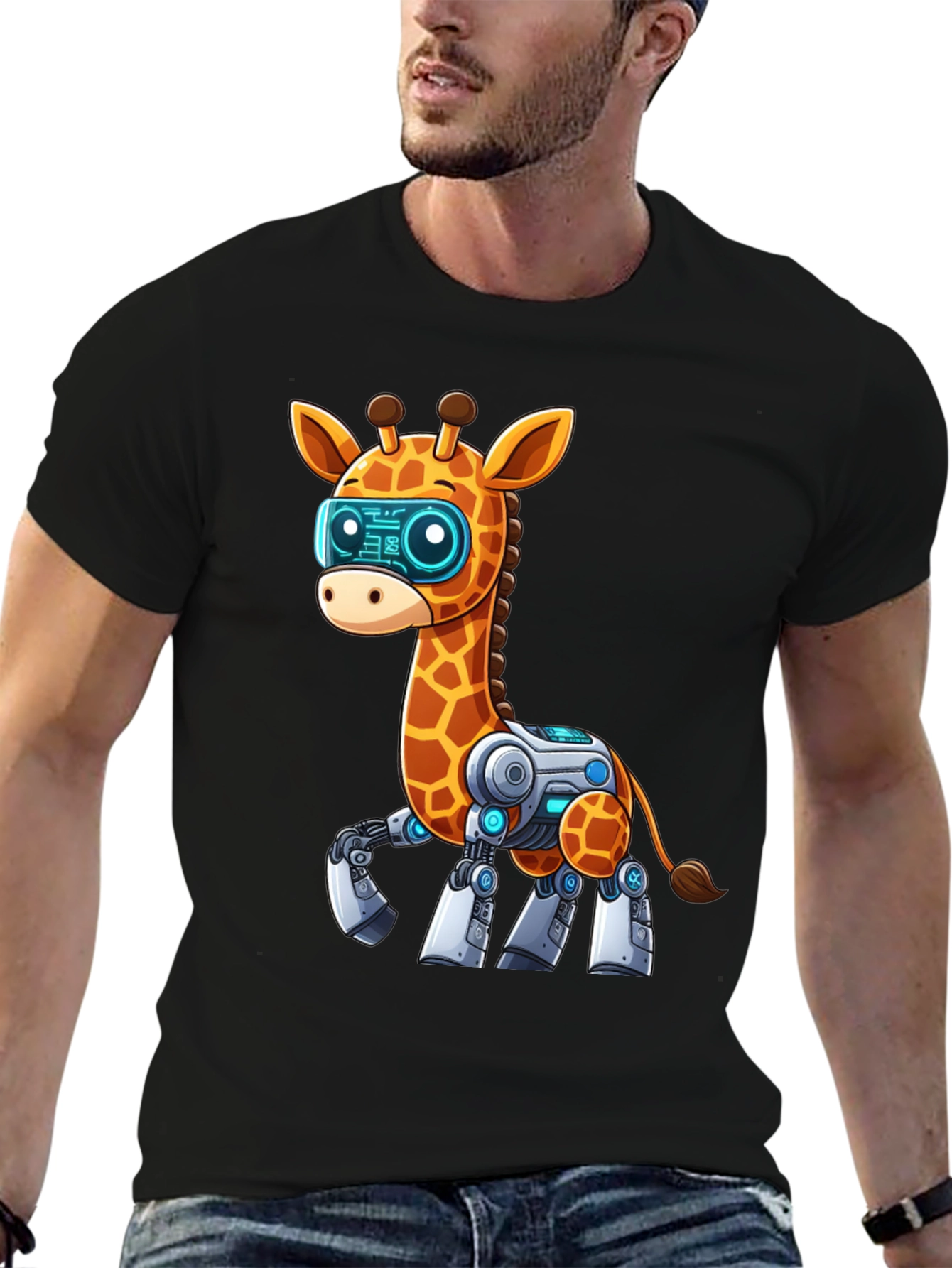 Robot Giraffe Graphic Tee