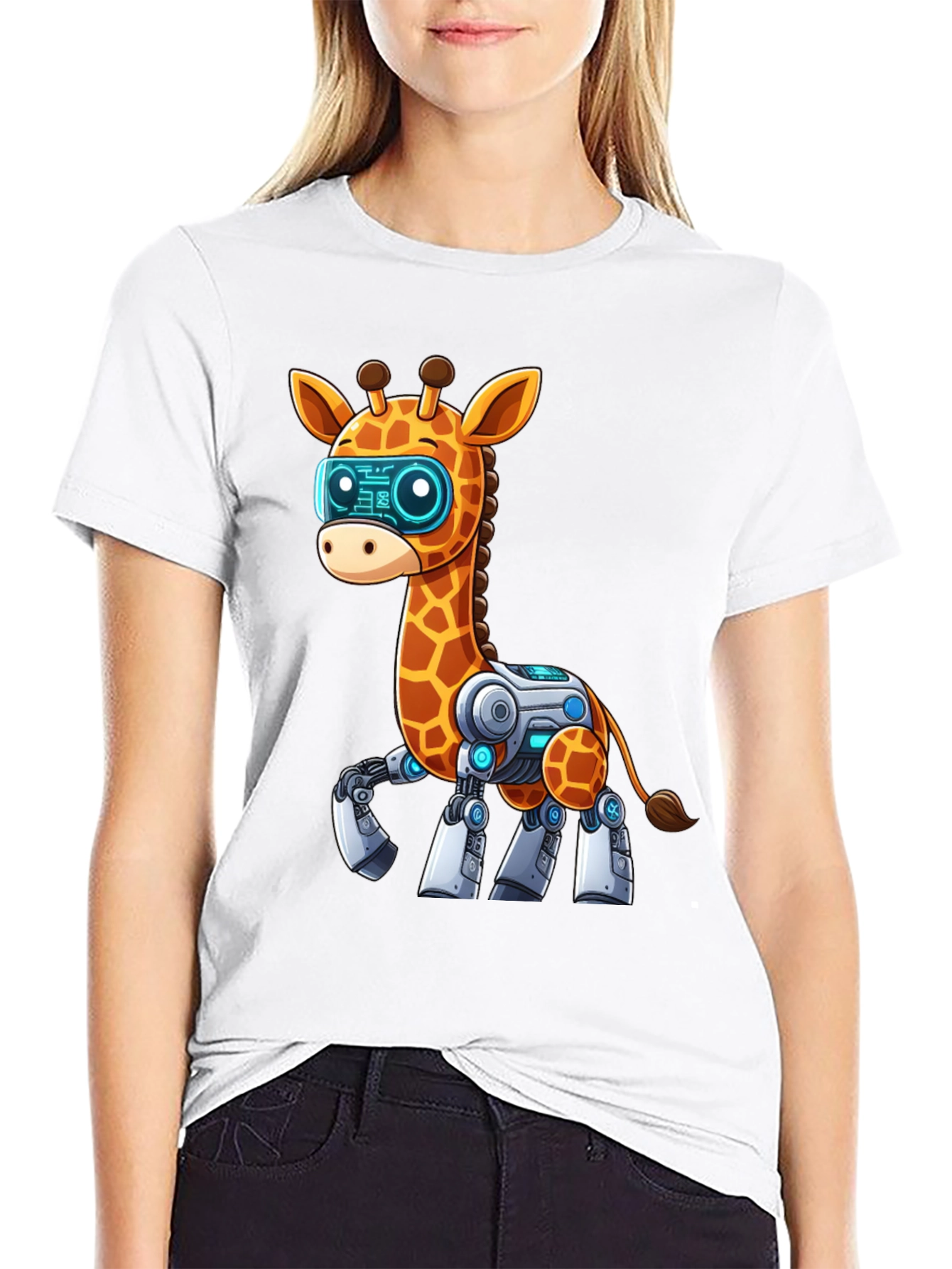 Robot Giraffe Graphic Tee