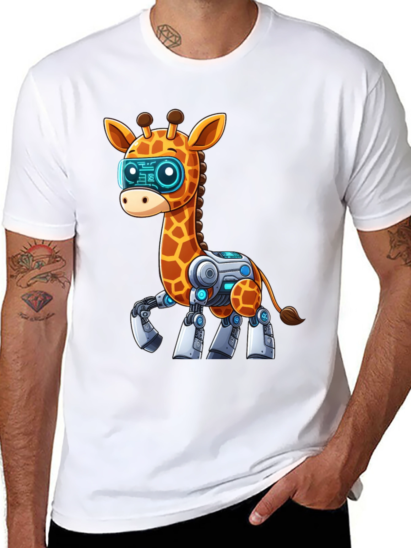 Robot Giraffe Graphic Tee