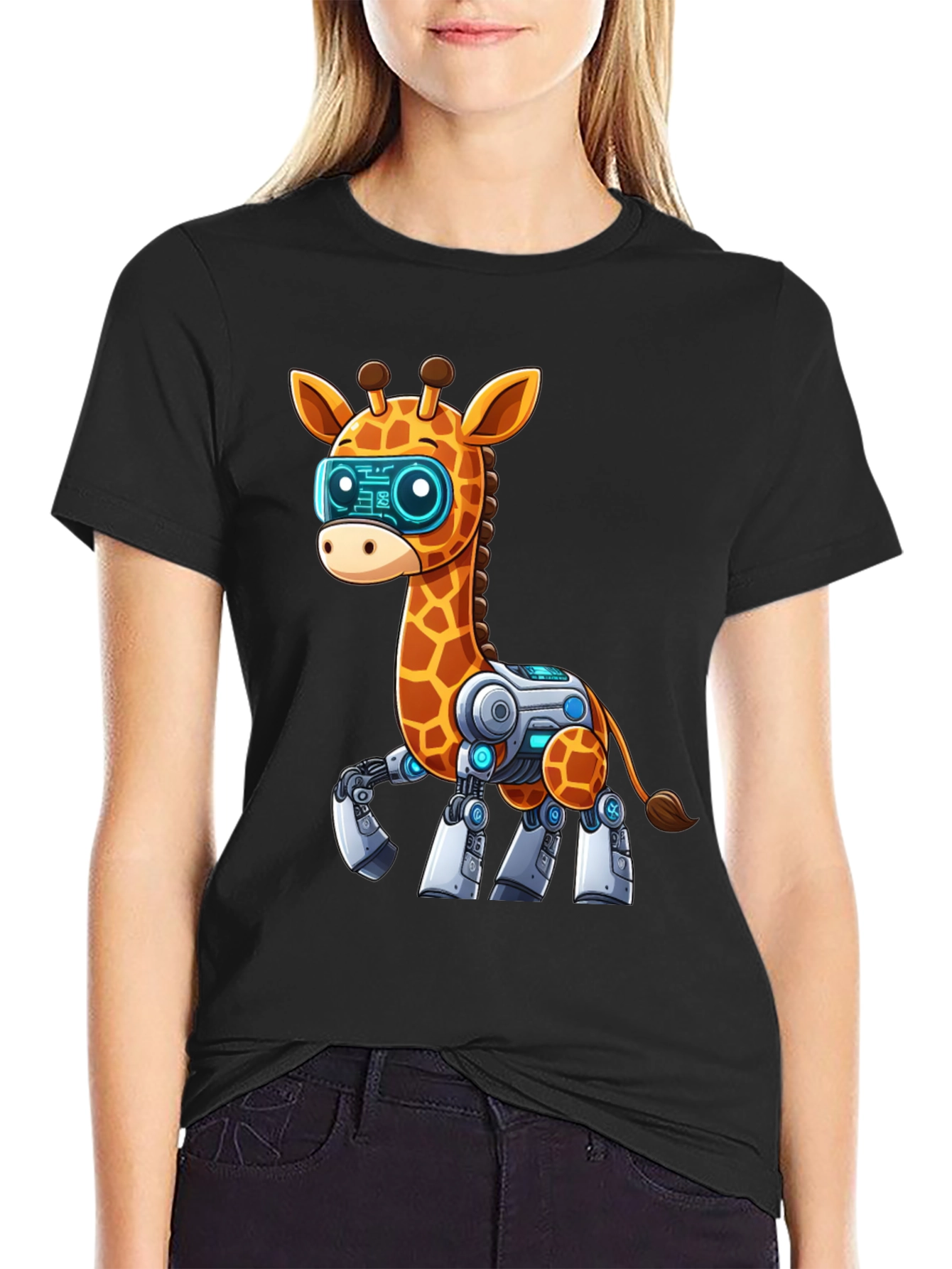 Robot Giraffe Graphic Tee