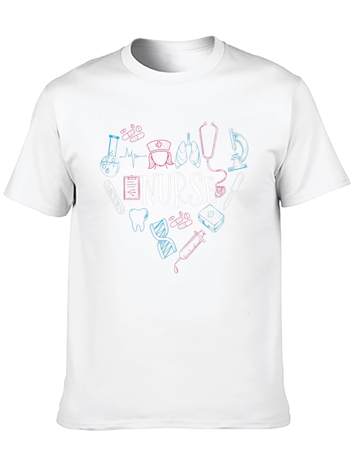 Nurse Heartbeat Graphic T-Shirt - Medical Profession Tee