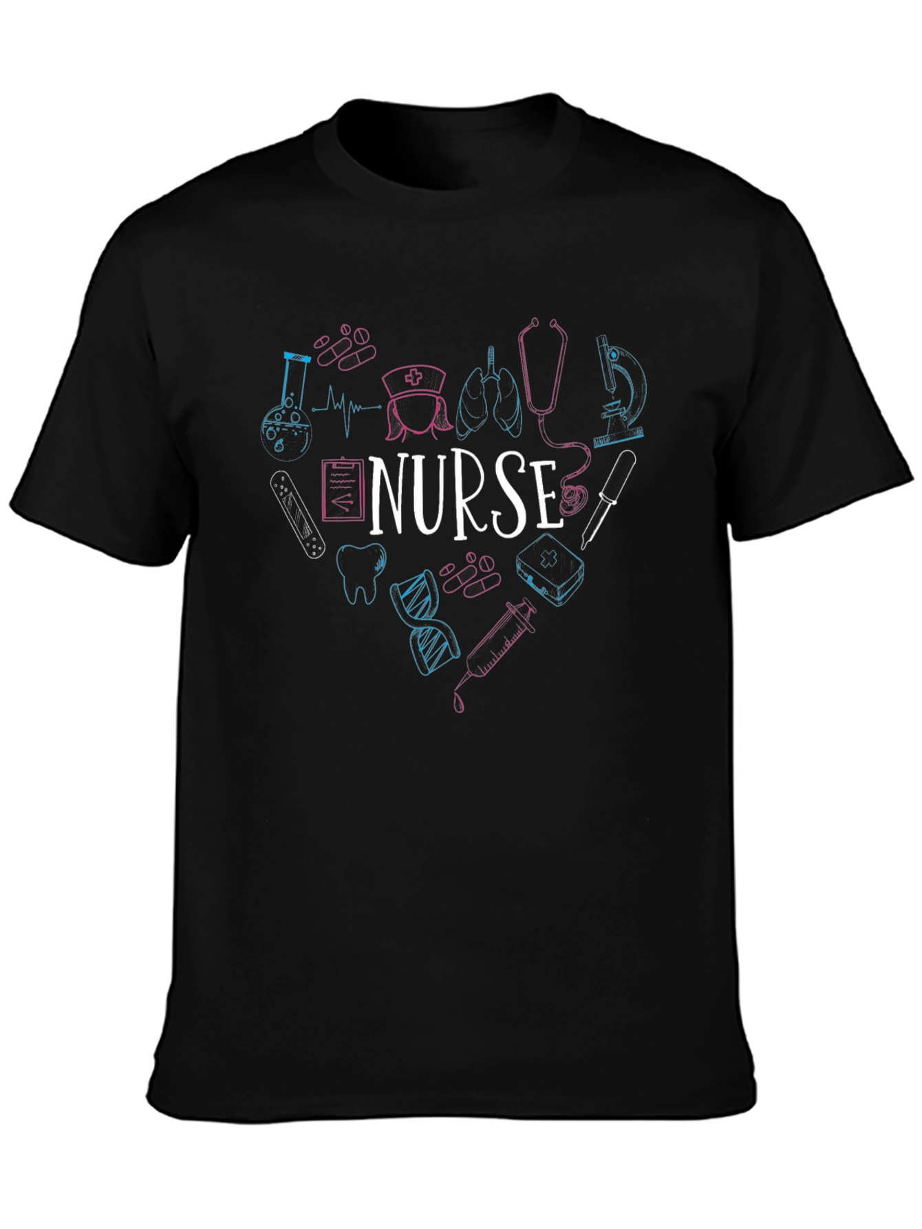 Nurse Heartbeat Graphic T-Shirt - Medical Profession Tee