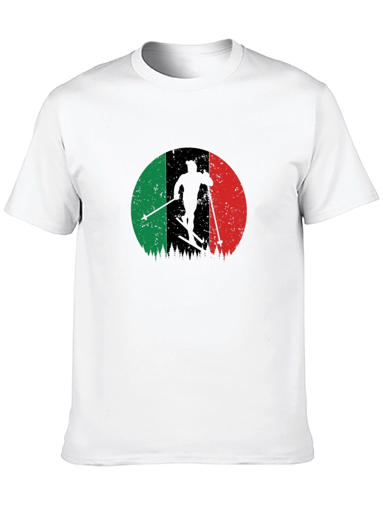 Italian Flag Ski T-Shirt - Black