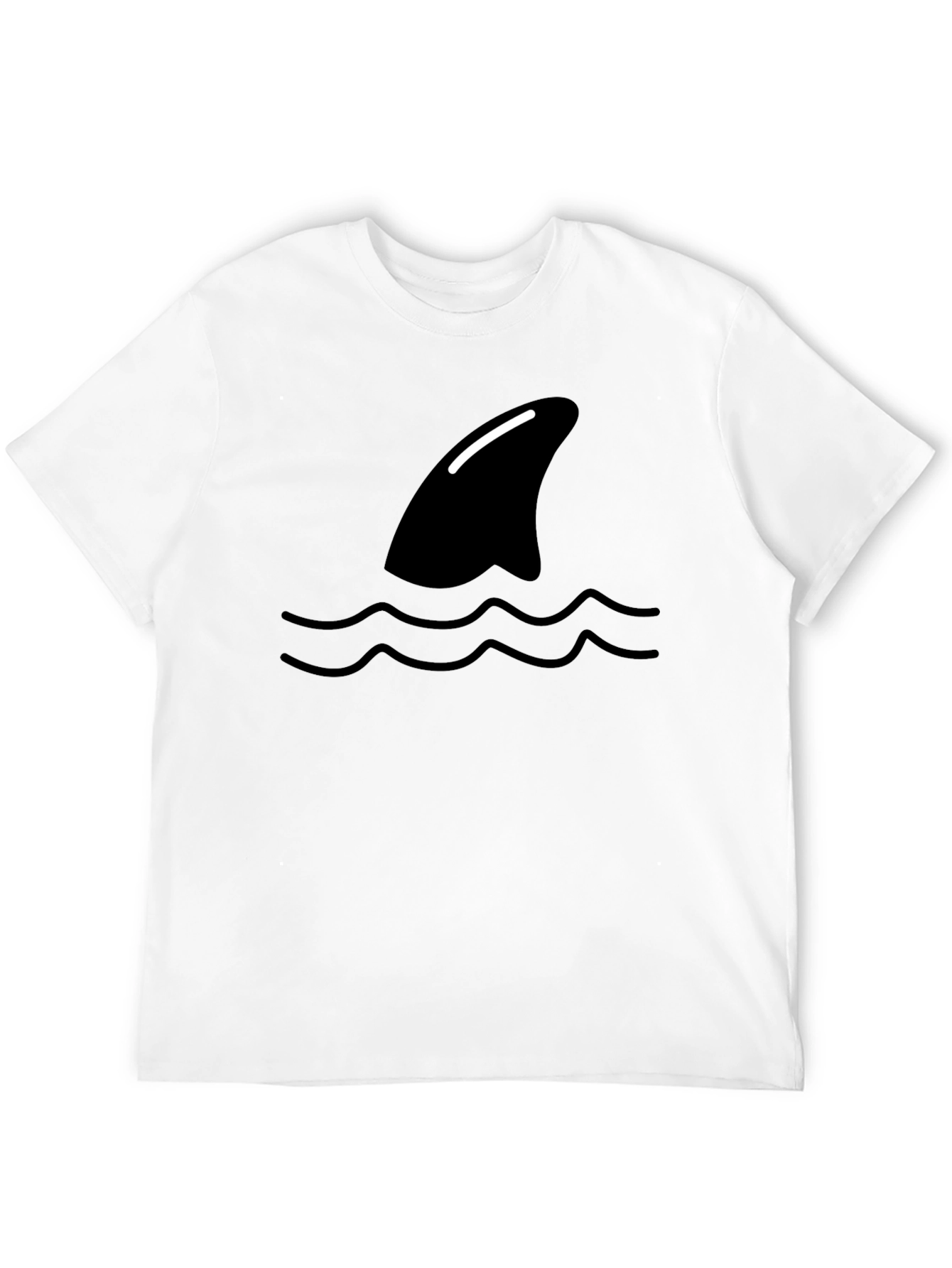Shark Fin Wave Black Graphic Tee