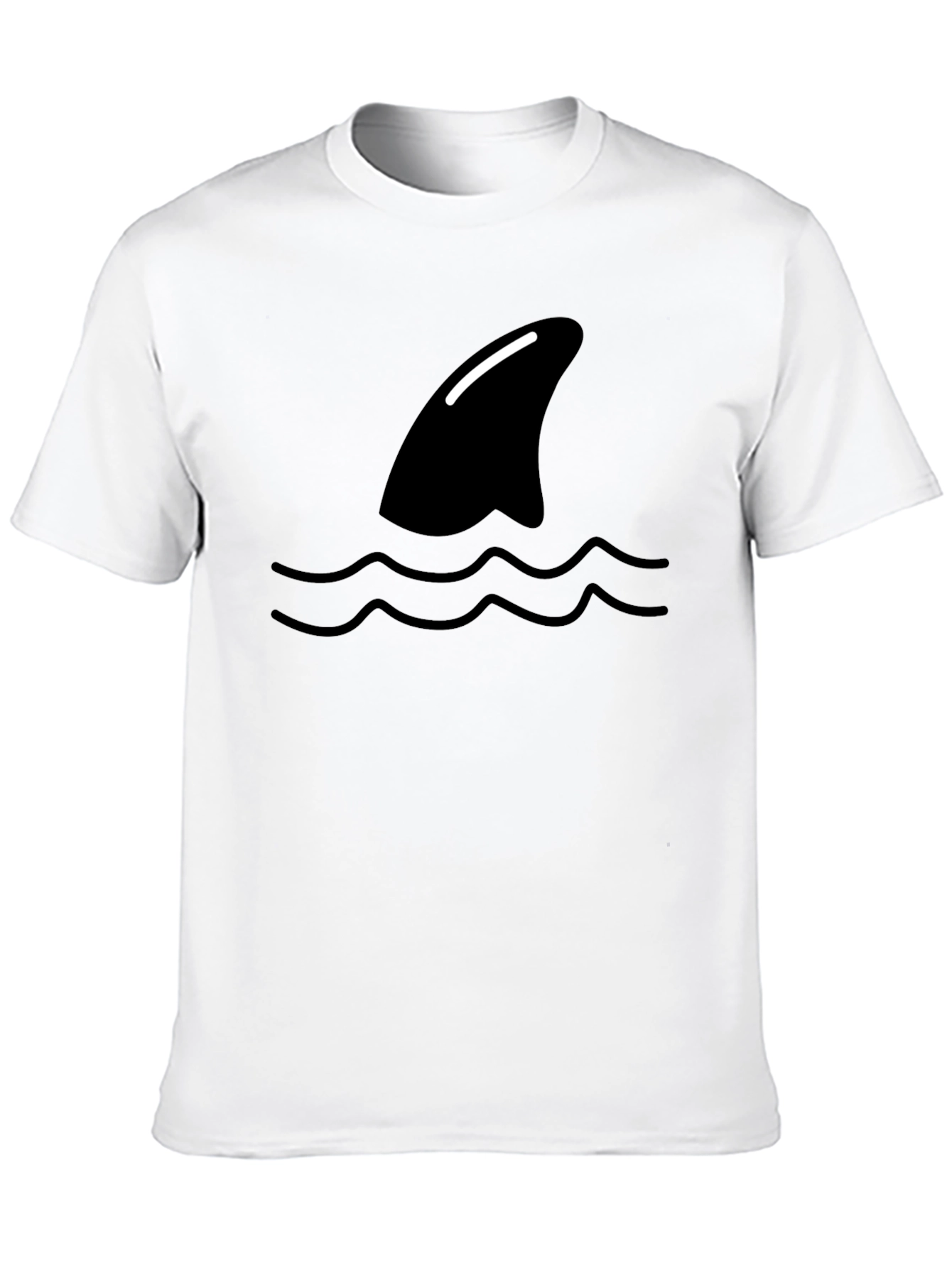 Shark Fin Wave Black Graphic Tee