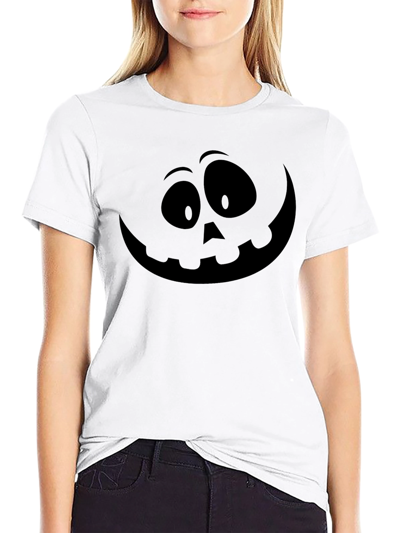 Spooky Smile Black Graphic T-Shirt