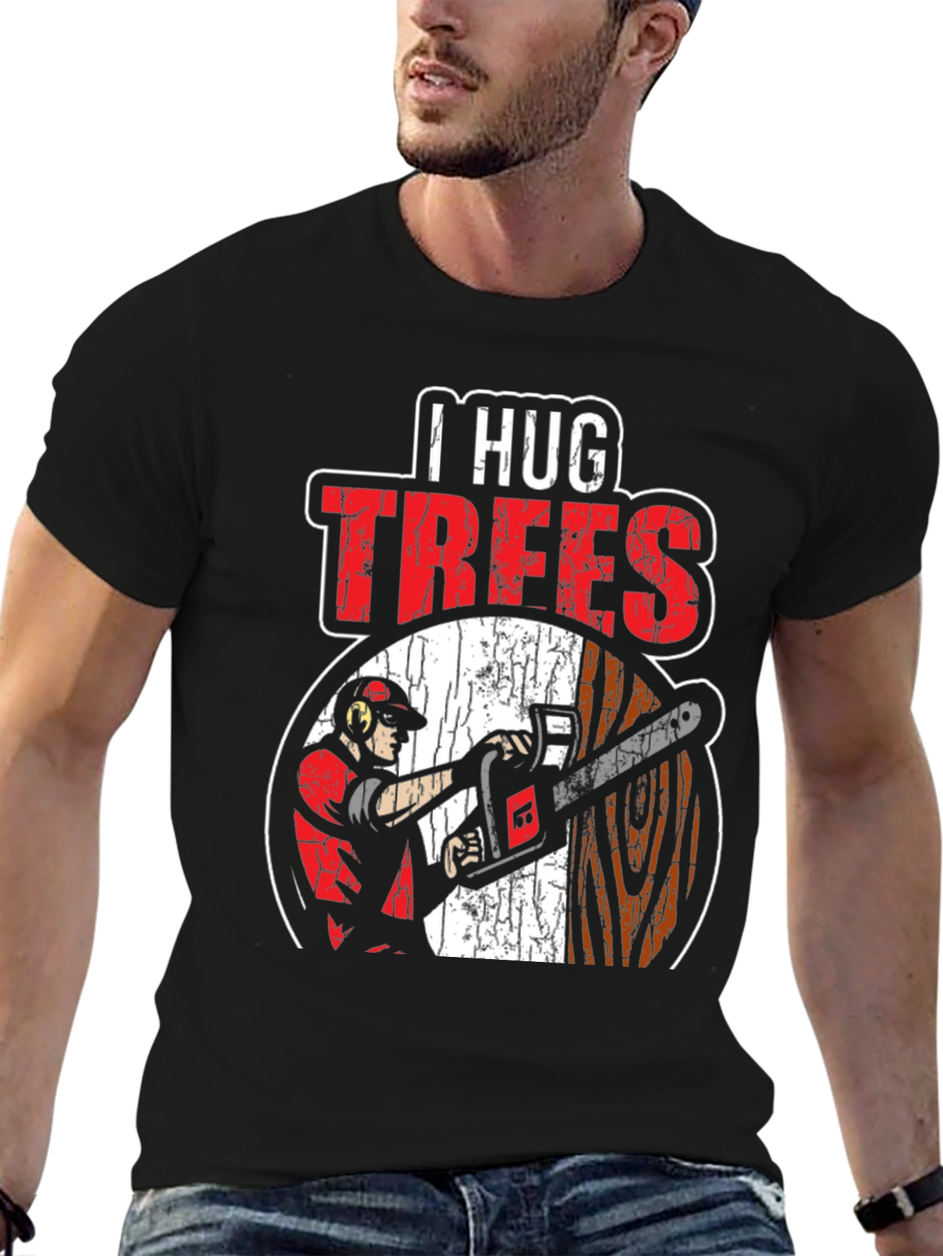 I Hug Trees Graphic T-Shirt - Arborist Lumberjack