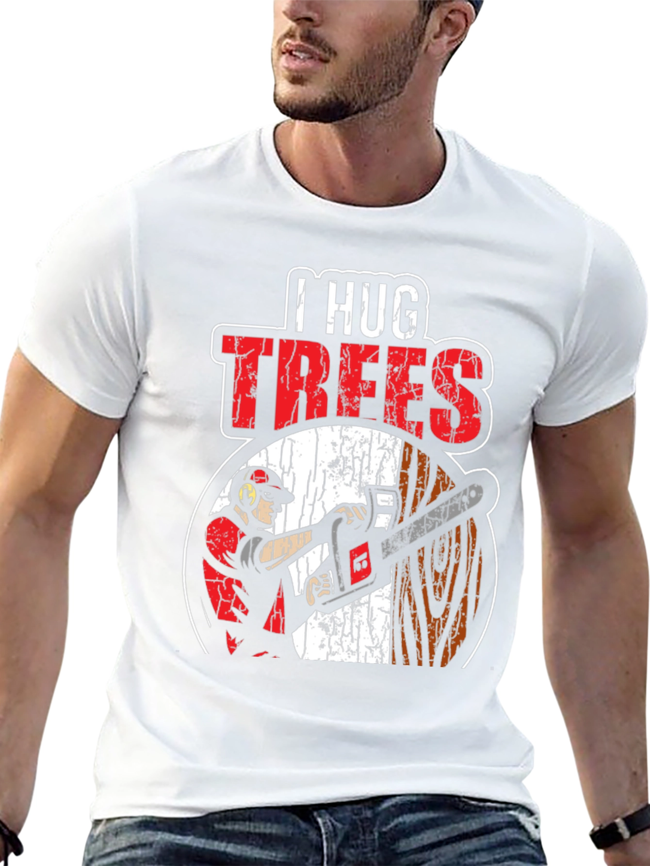 I Hug Trees Graphic T-Shirt - Arborist Lumberjack
