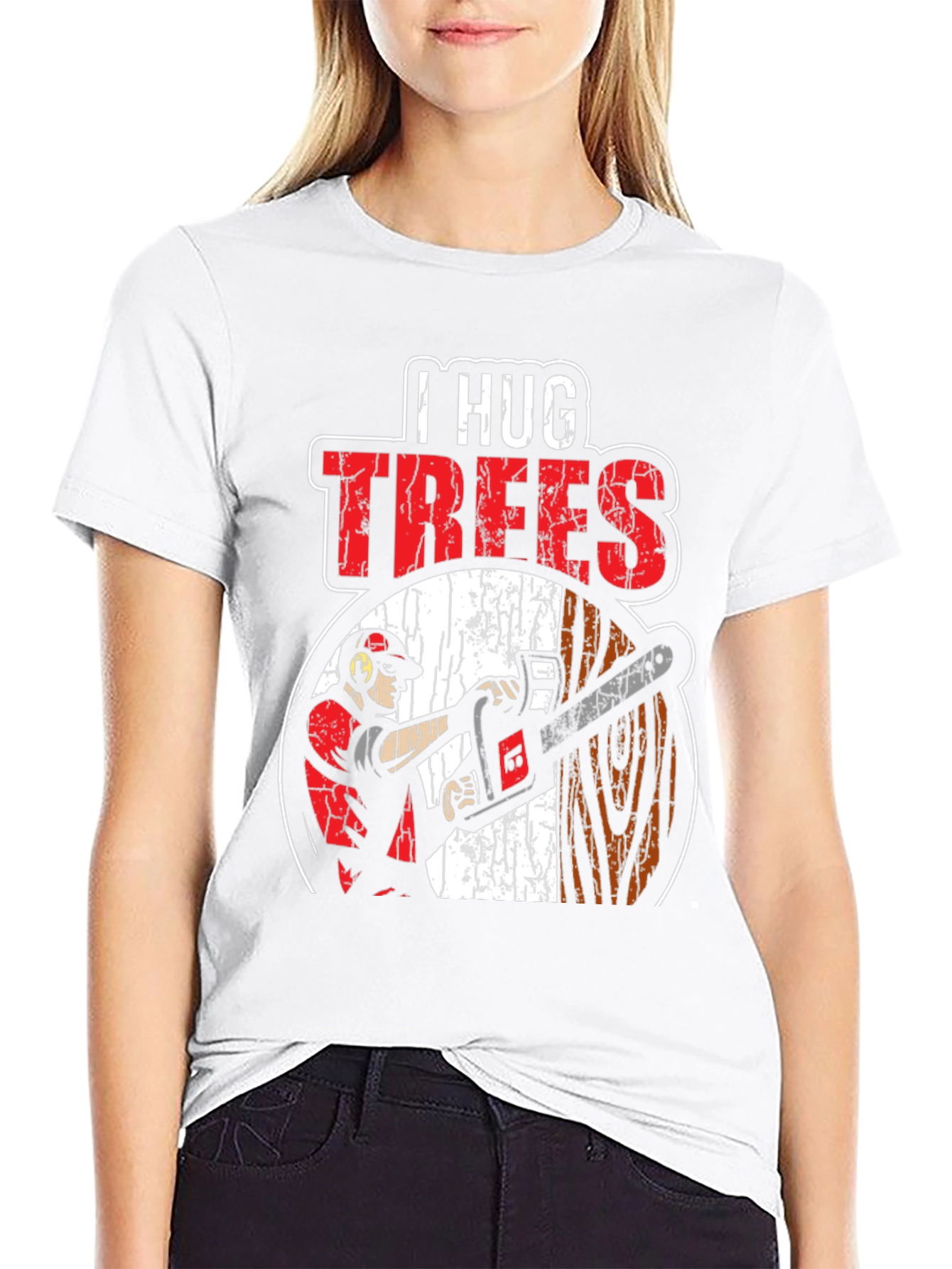 I Hug Trees Graphic T-Shirt - Arborist Lumberjack