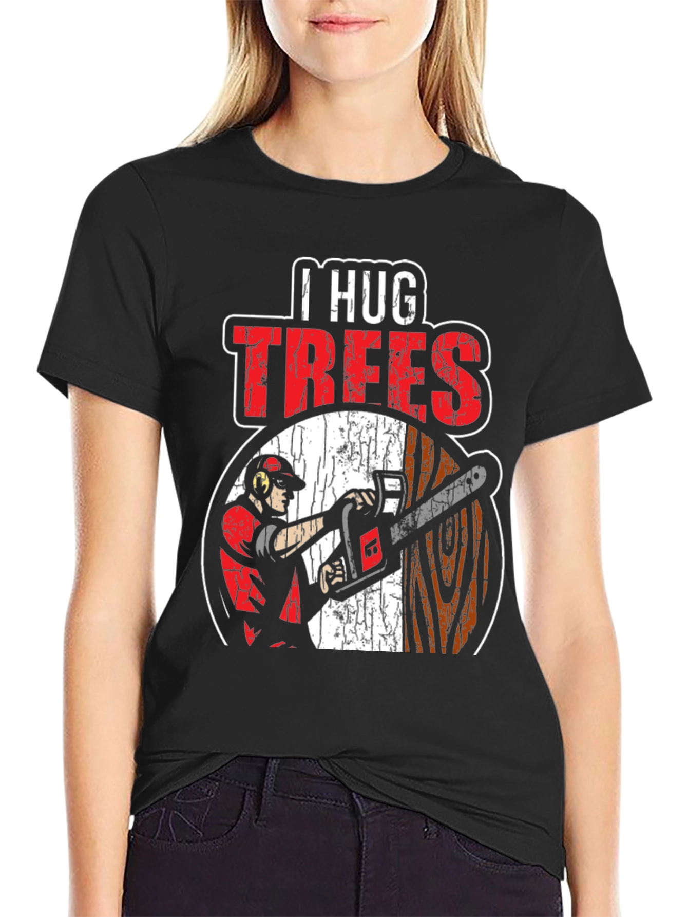I Hug Trees Graphic T-Shirt - Arborist Lumberjack