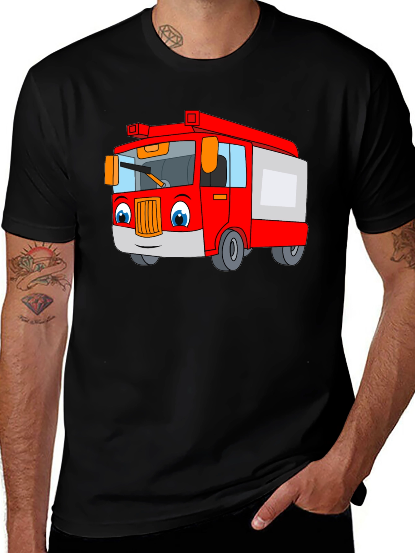 Cartoon Fire Truck T-Shirt