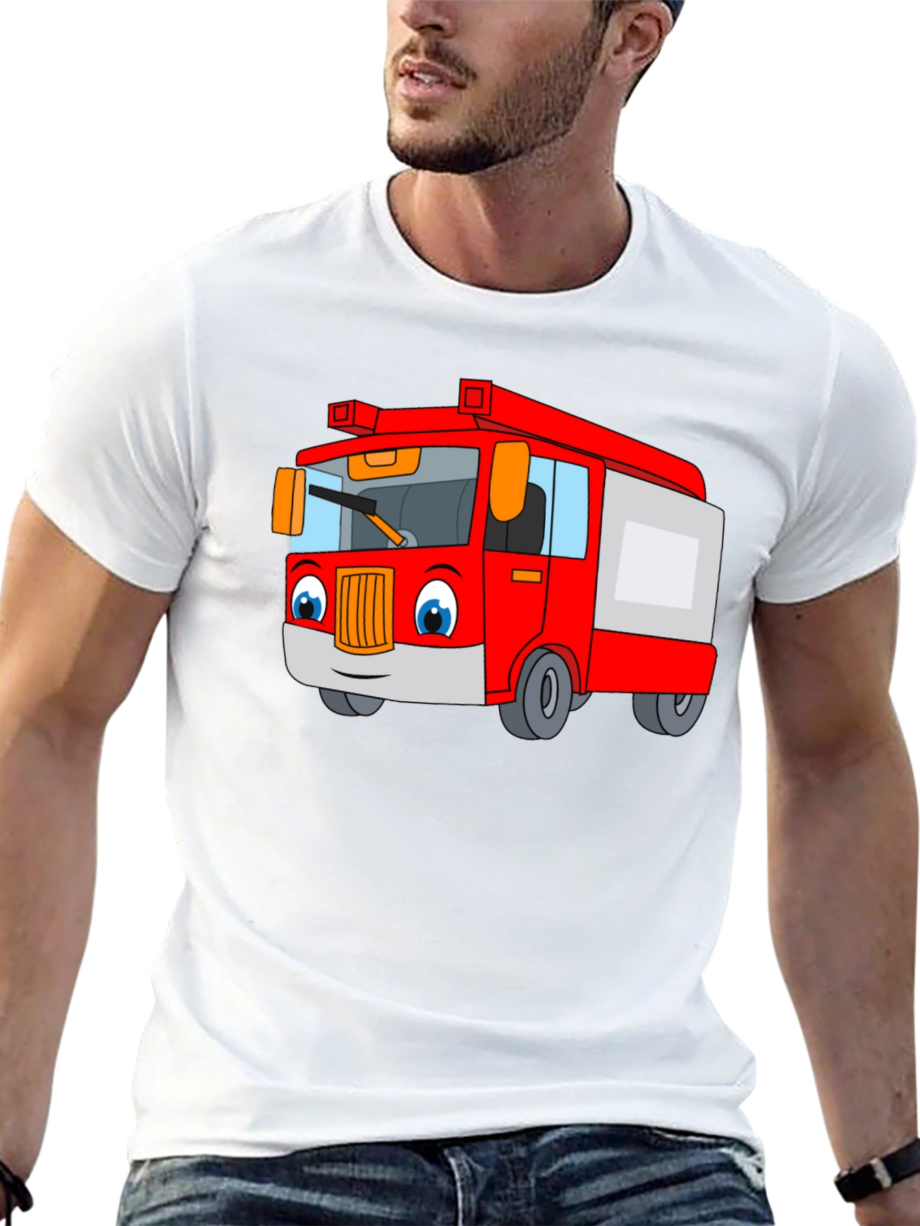 Cartoon Fire Truck T-Shirt