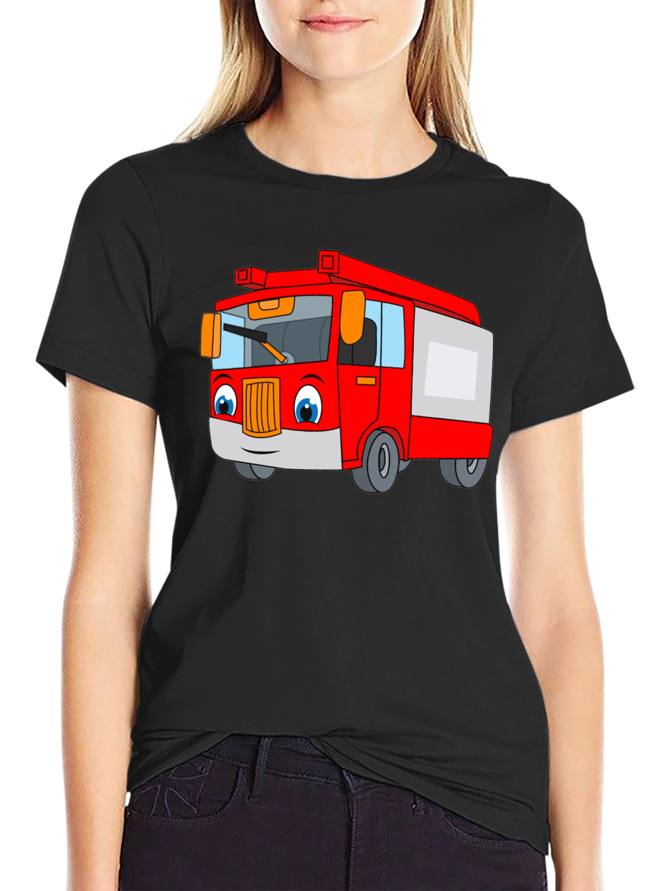 Cartoon Fire Truck T-Shirt