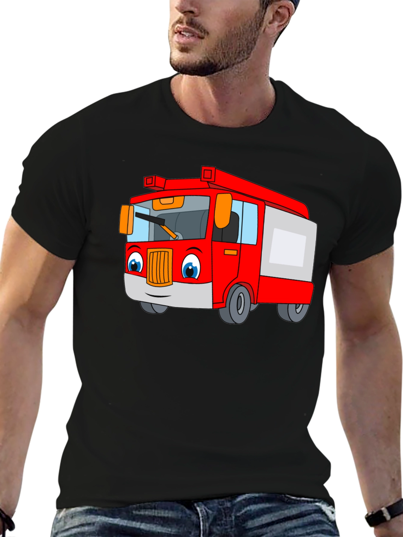 Cartoon Fire Truck T-Shirt