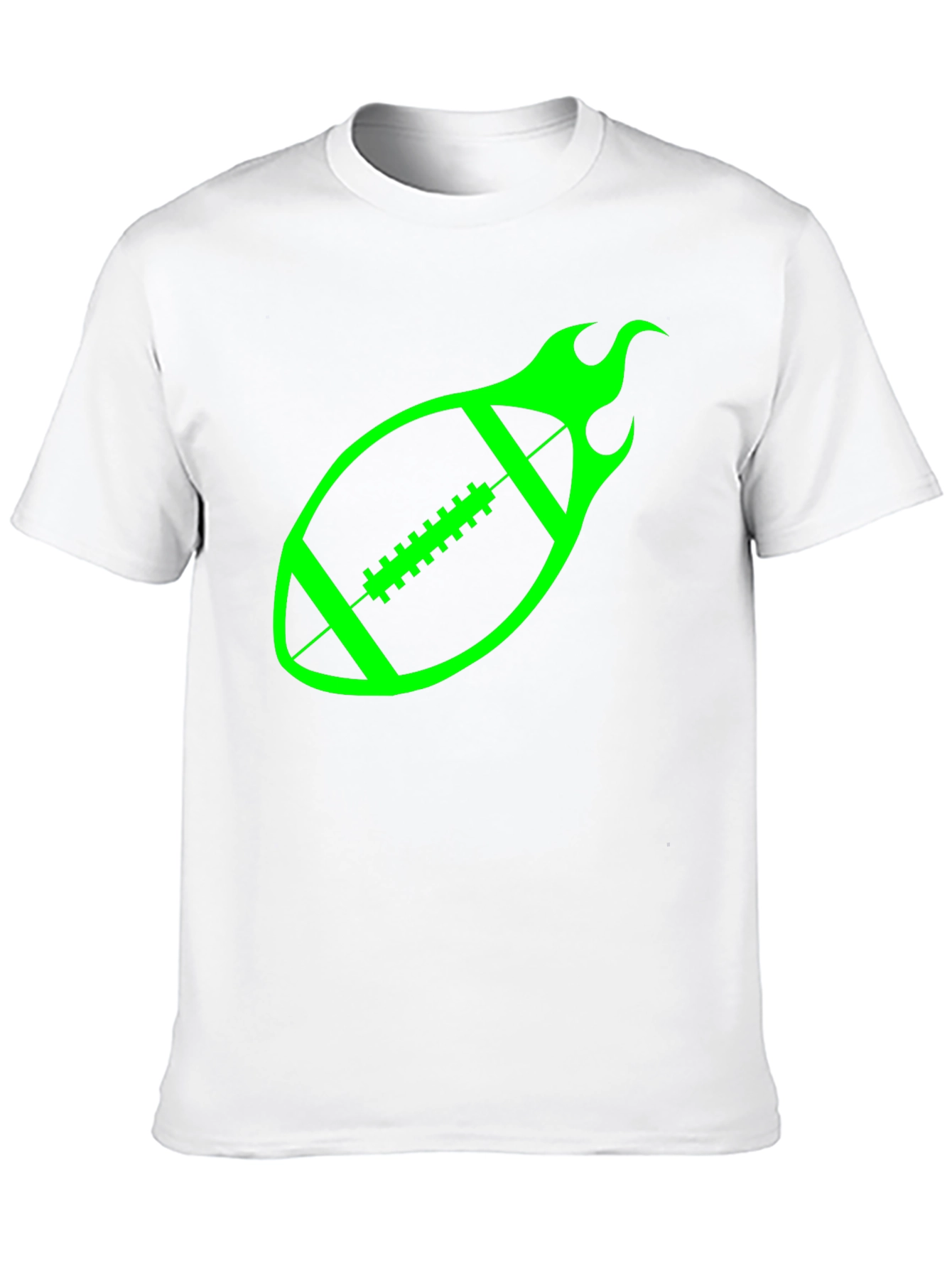 Flaming Football Graphic Tee - Black