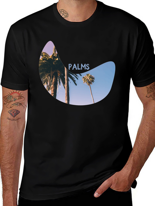 Palms Graphic Print Black T-Shirt